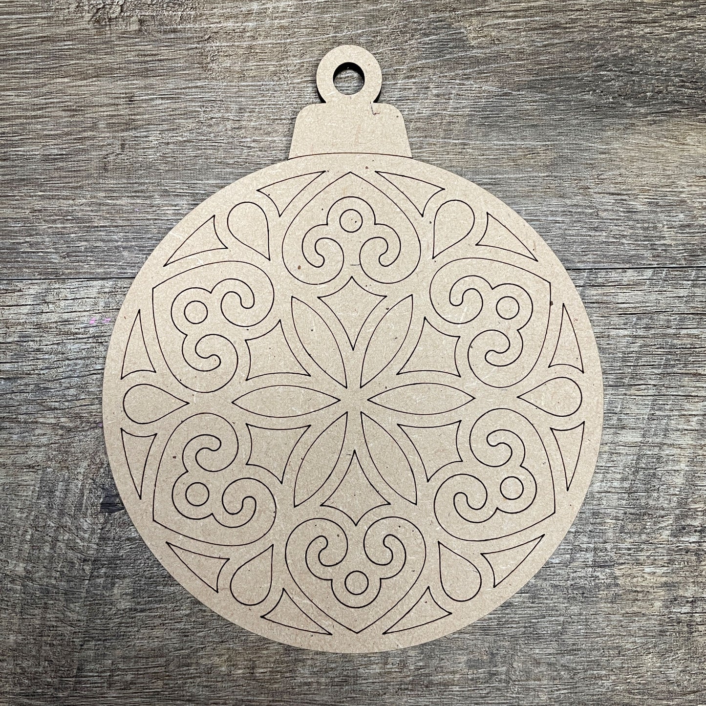 MDF Cutout Round Patterned Bauble Set
