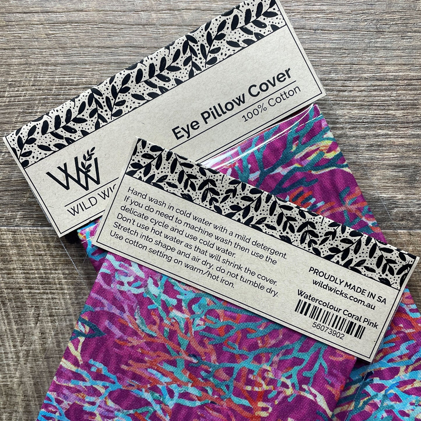 Eye Pillow Cotton Cover - Watercolour Coral Pink