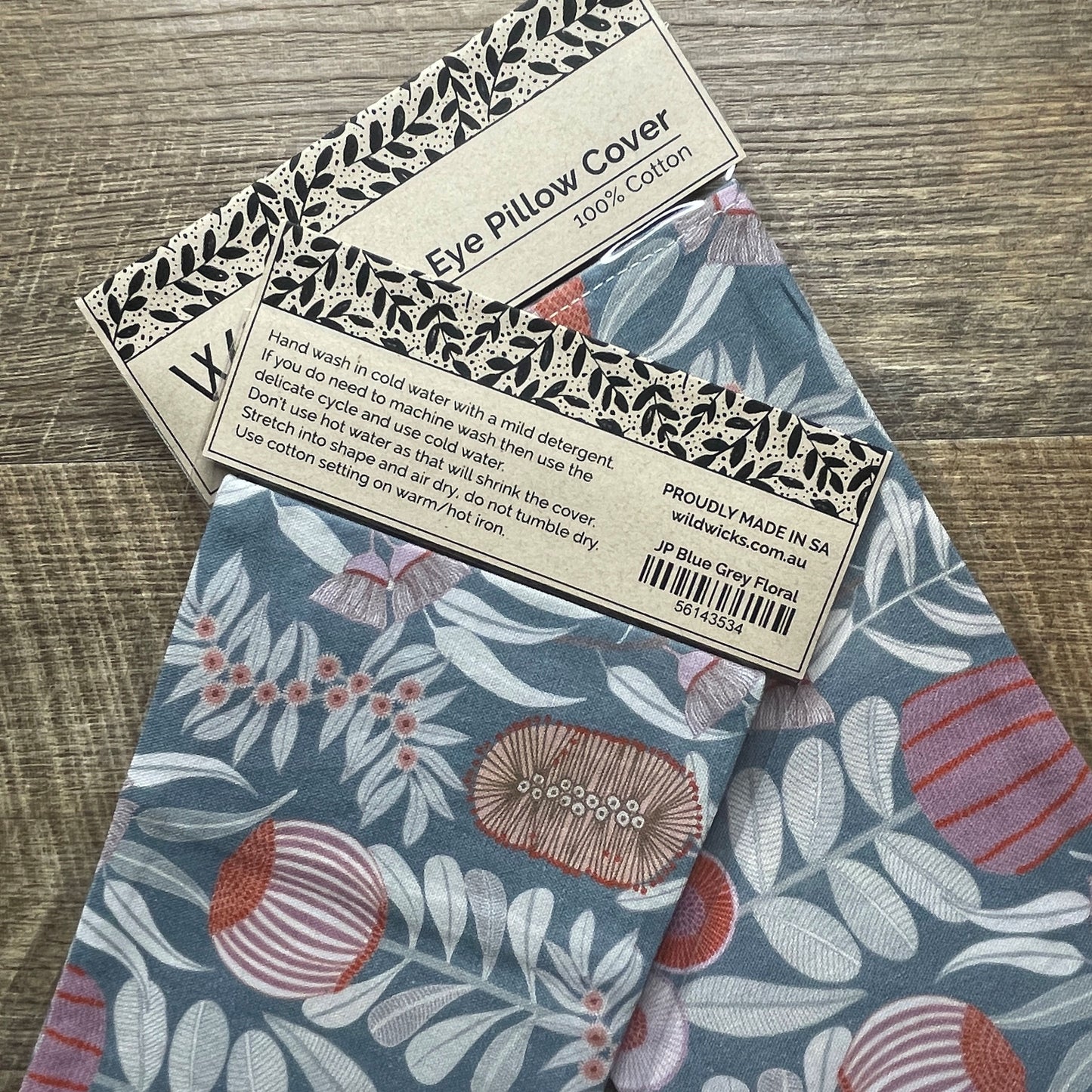 Eye Pillow Cotton Cover - JP Floral Blue Grey