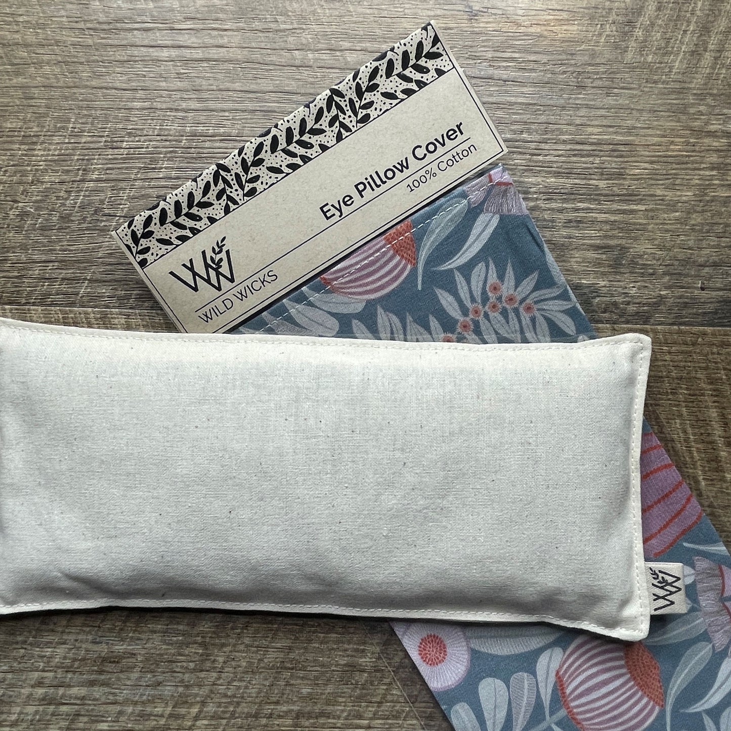Eye Pillow Cotton Cover - JP Floral Blue Grey