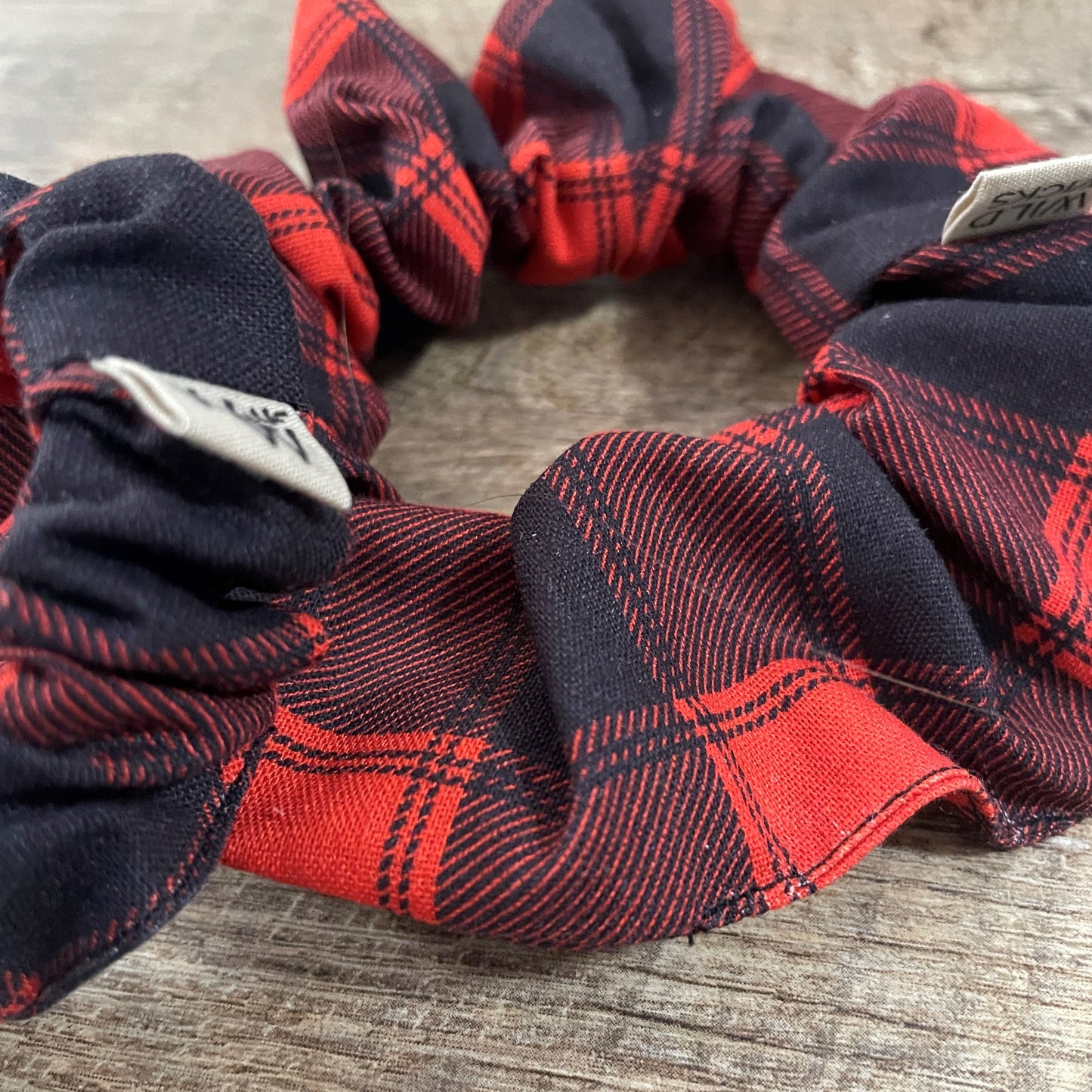 Scrunchies - Black Red Christmas Plaid