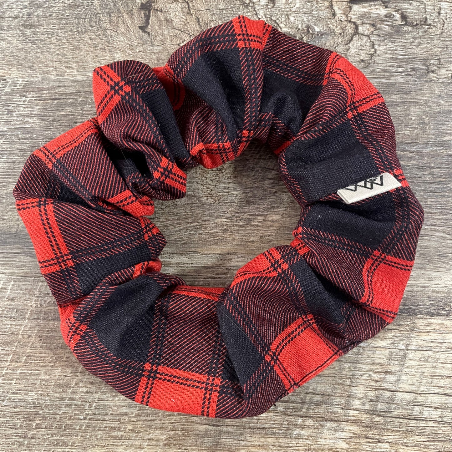 Scrunchies - Black Red Christmas Plaid