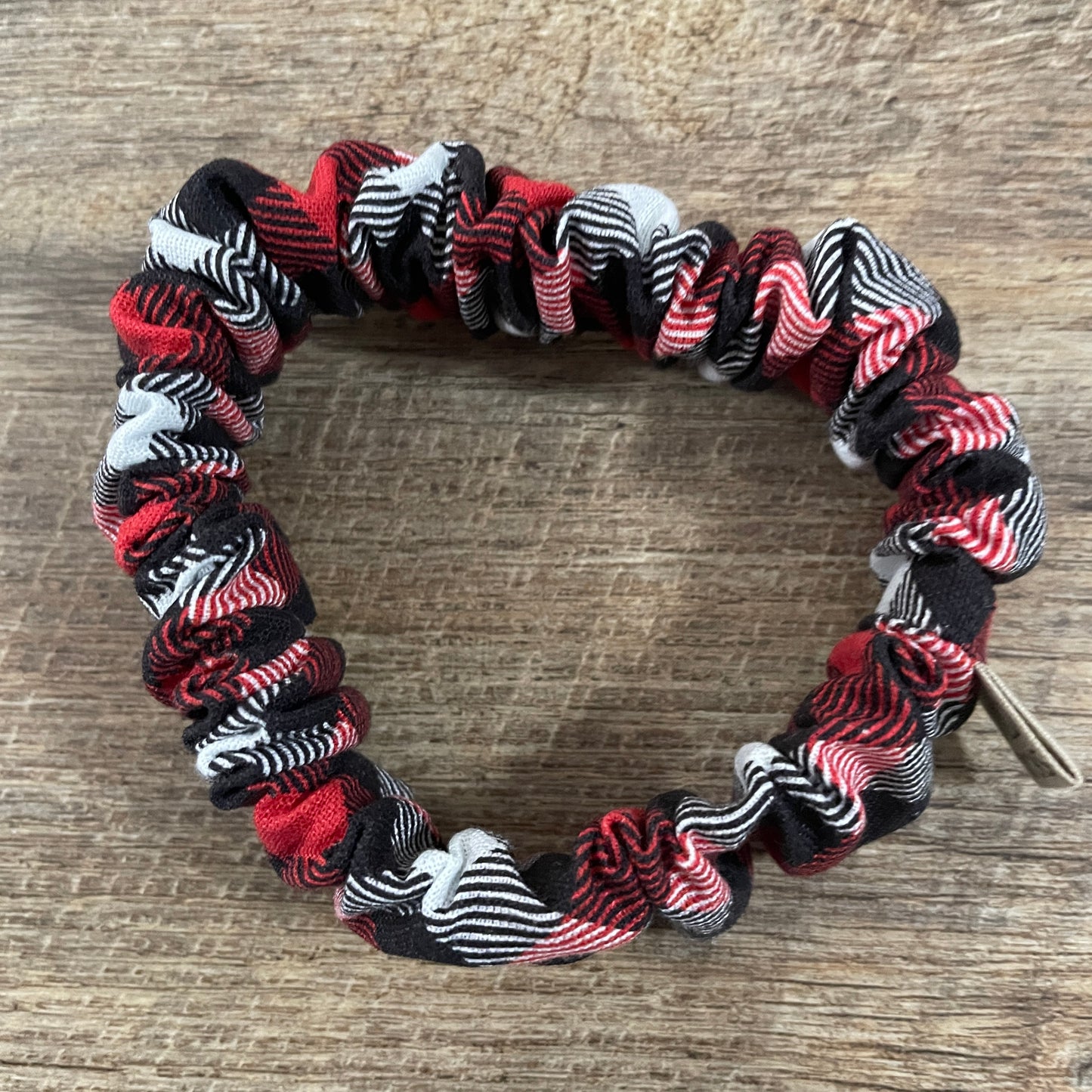Scrunchies - Black White Red Christmas Plaid