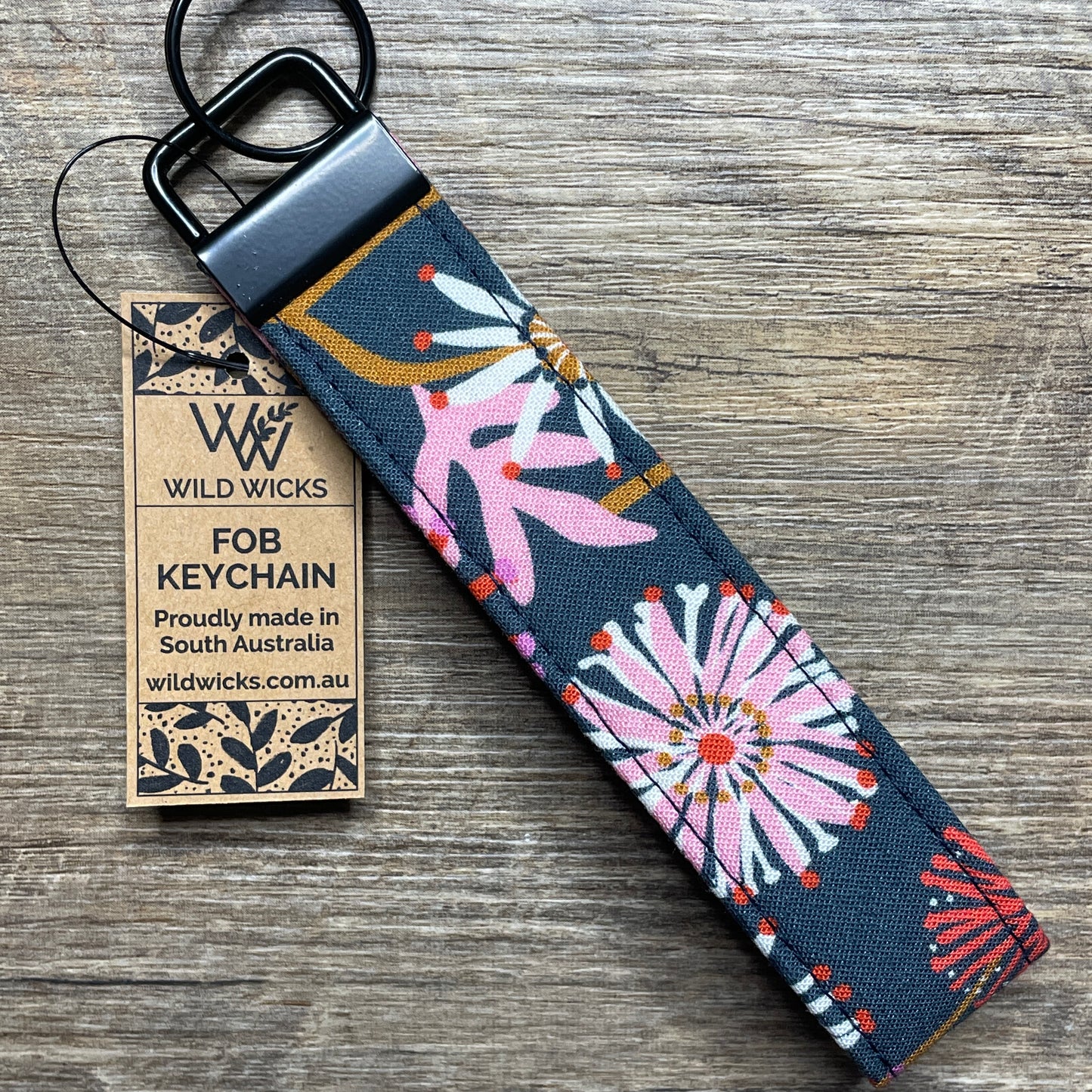 Fabric Fob Keychain - Pink Natives