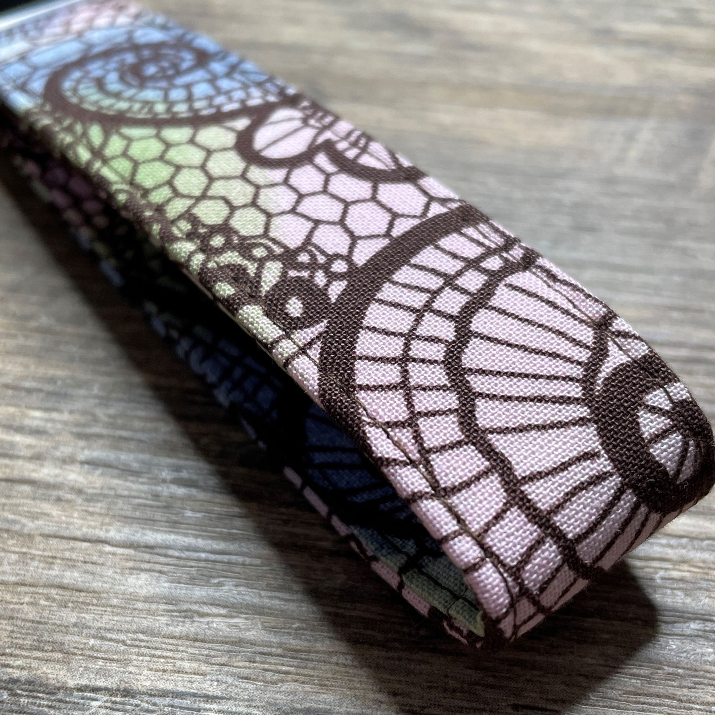 Fabric Fob Keychain - Brown Lace