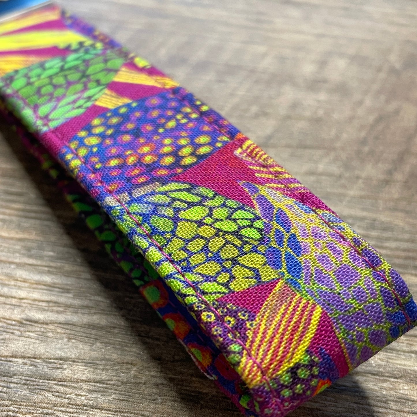 Fabric Fob Keychain - Tropical Punch Fuchsia