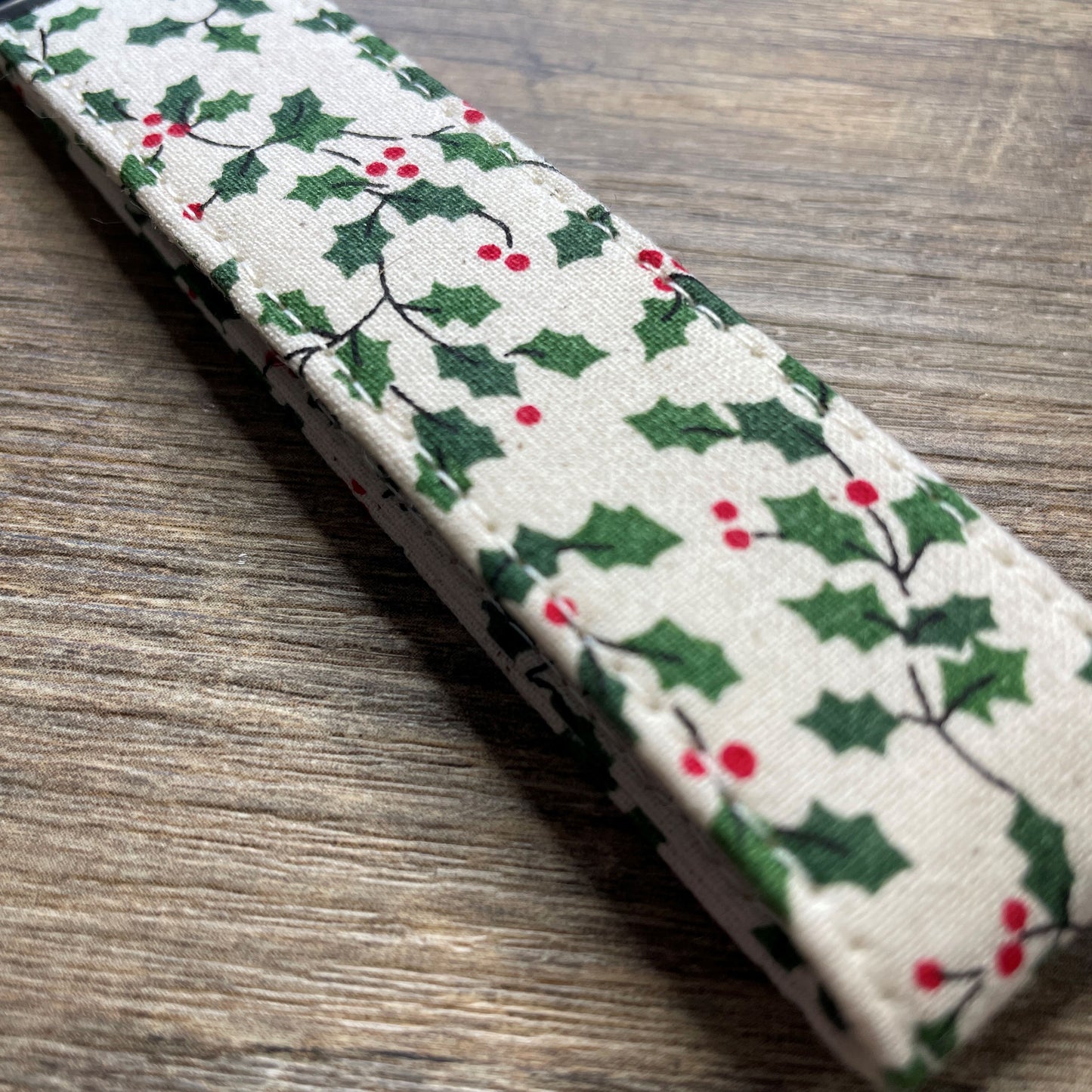 Fabric Fob Keychain - Calico Holly