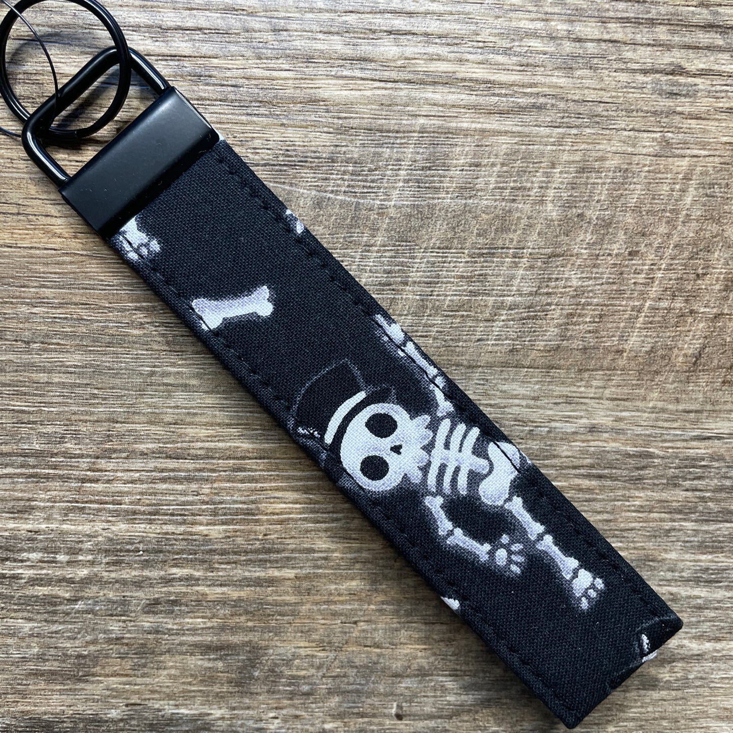 Fabric Fob Keychain - Dancing Skeleton
