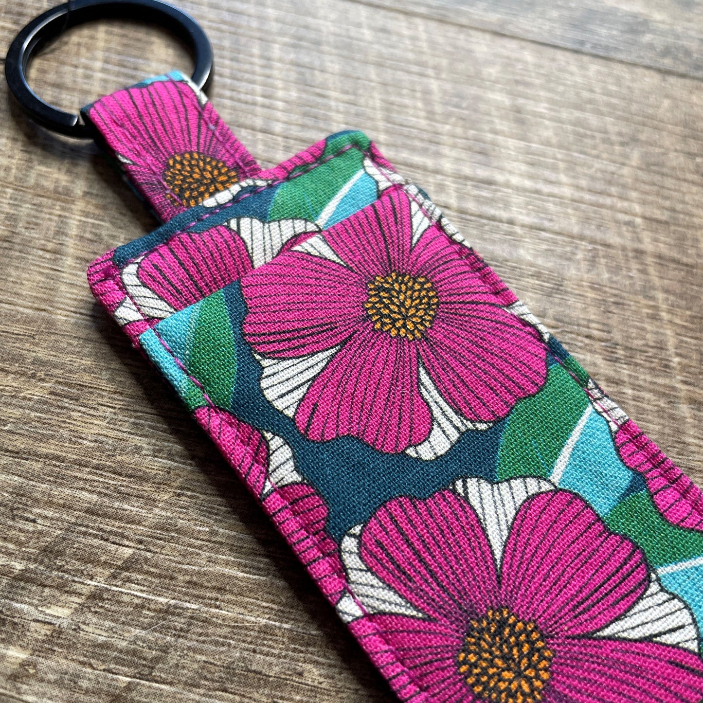 Lip Balm Holder Keyring - JP Tropical Flora 3