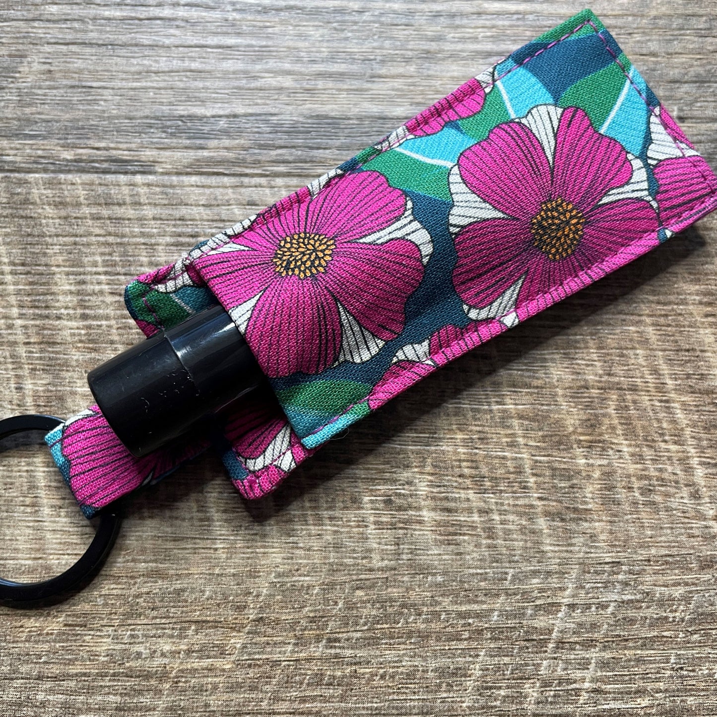 Lip Balm Holder Keyring - JP Tropical Flora 3