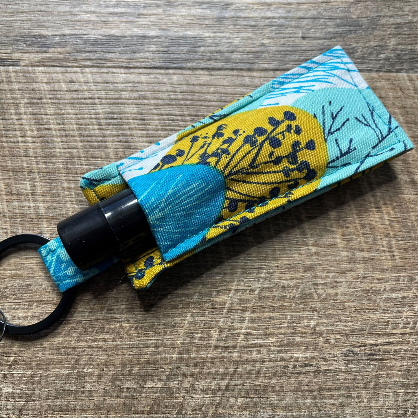 Lip Balm Holder Keyring - Sketchy Trees