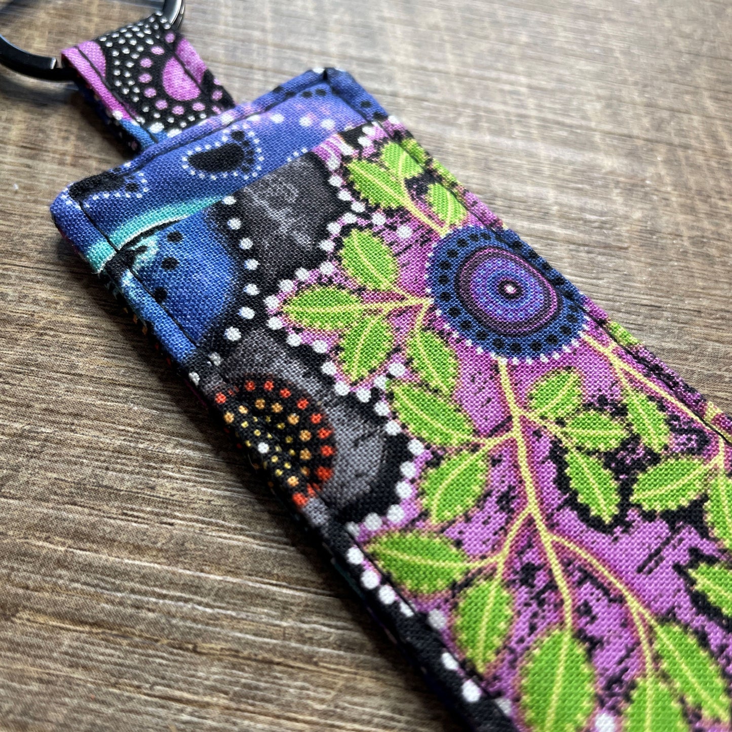 Lip Balm Holder Keyring - Colourful Dots