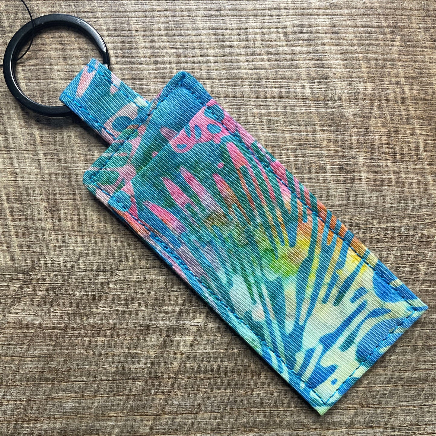 Lip Balm Holder Keyring - Batik Leaf