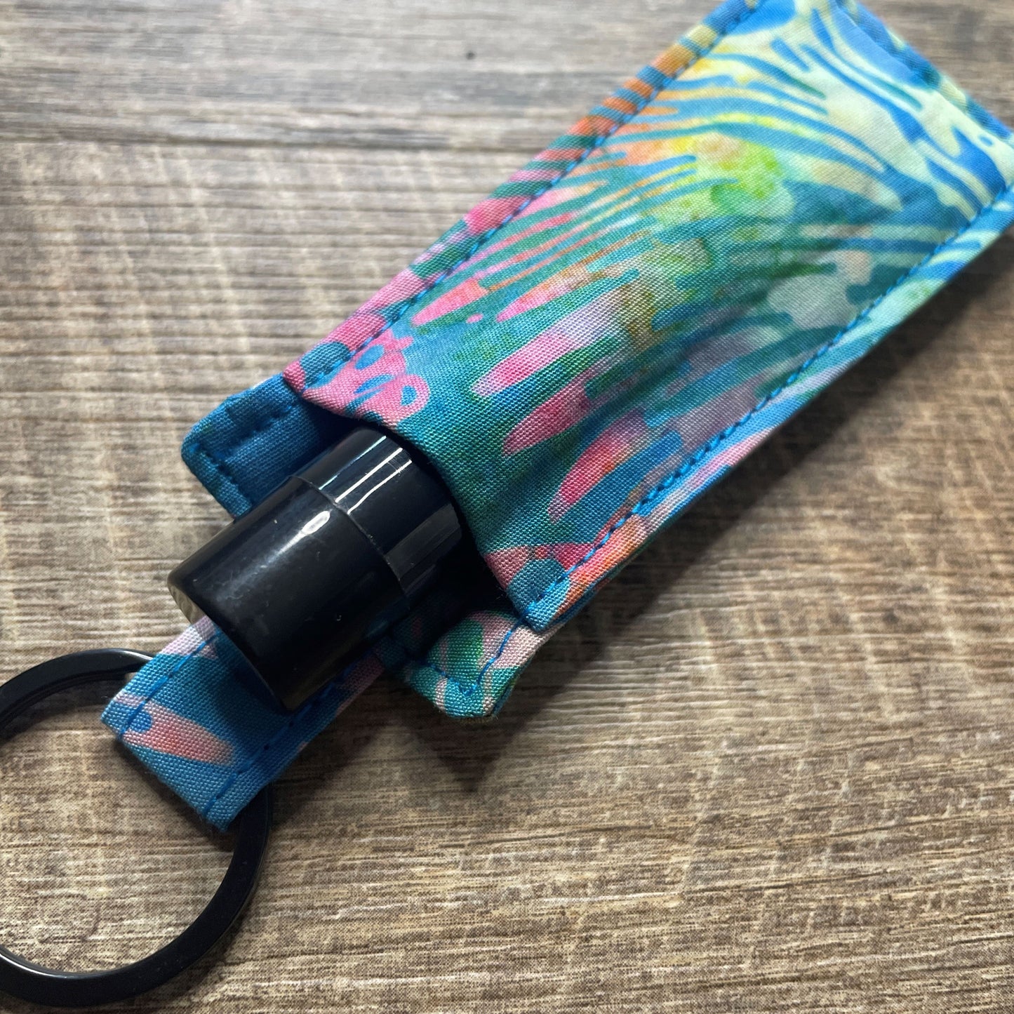 Lip Balm Holder Keyring - Batik Leaf