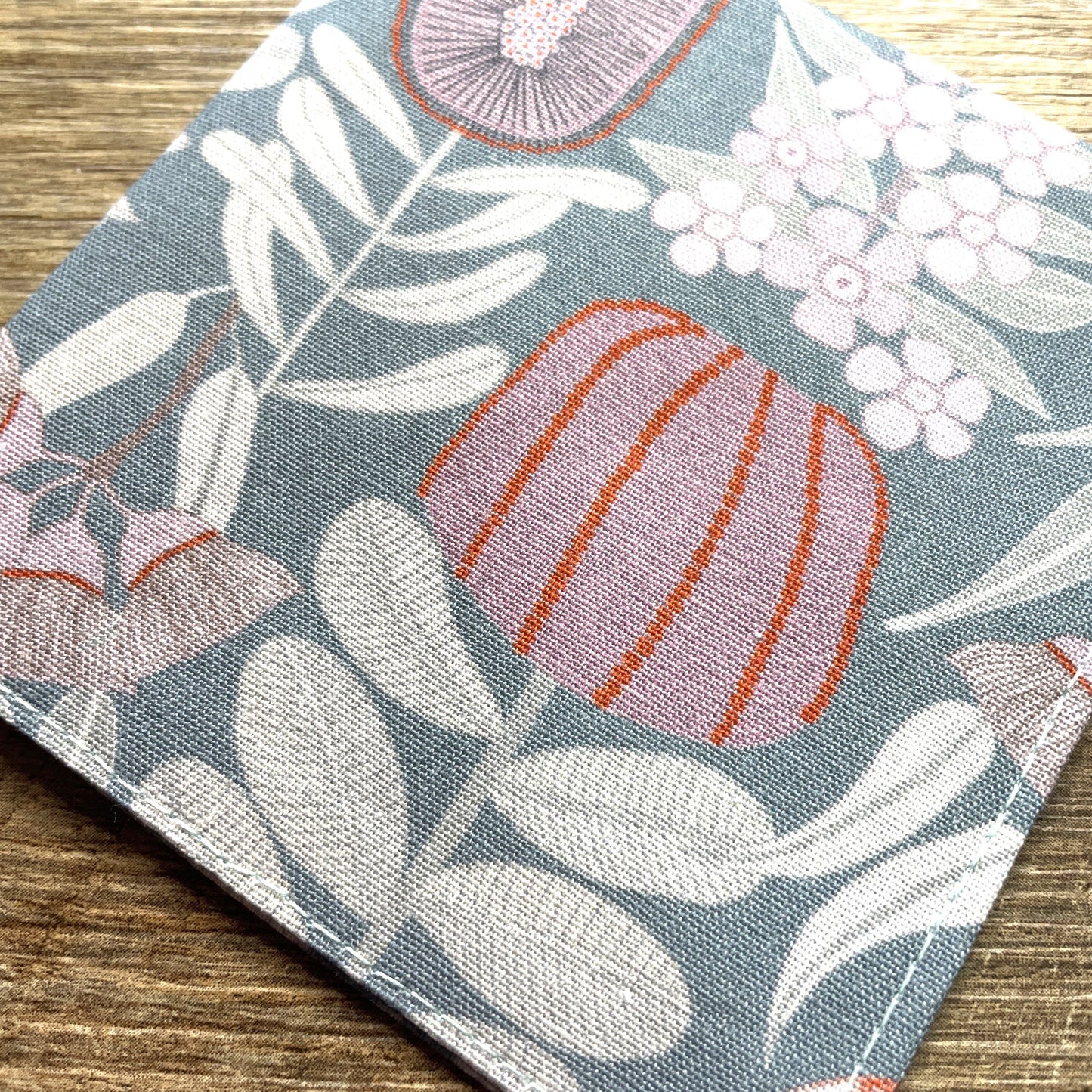 Fabric Corner Bookmark - JP Blue Grey Floral