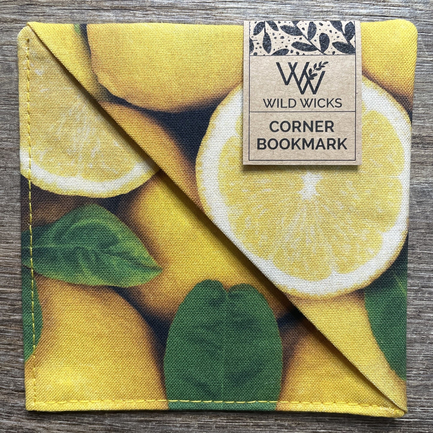 Fabric Corner Bookmark - Lemon Slice
