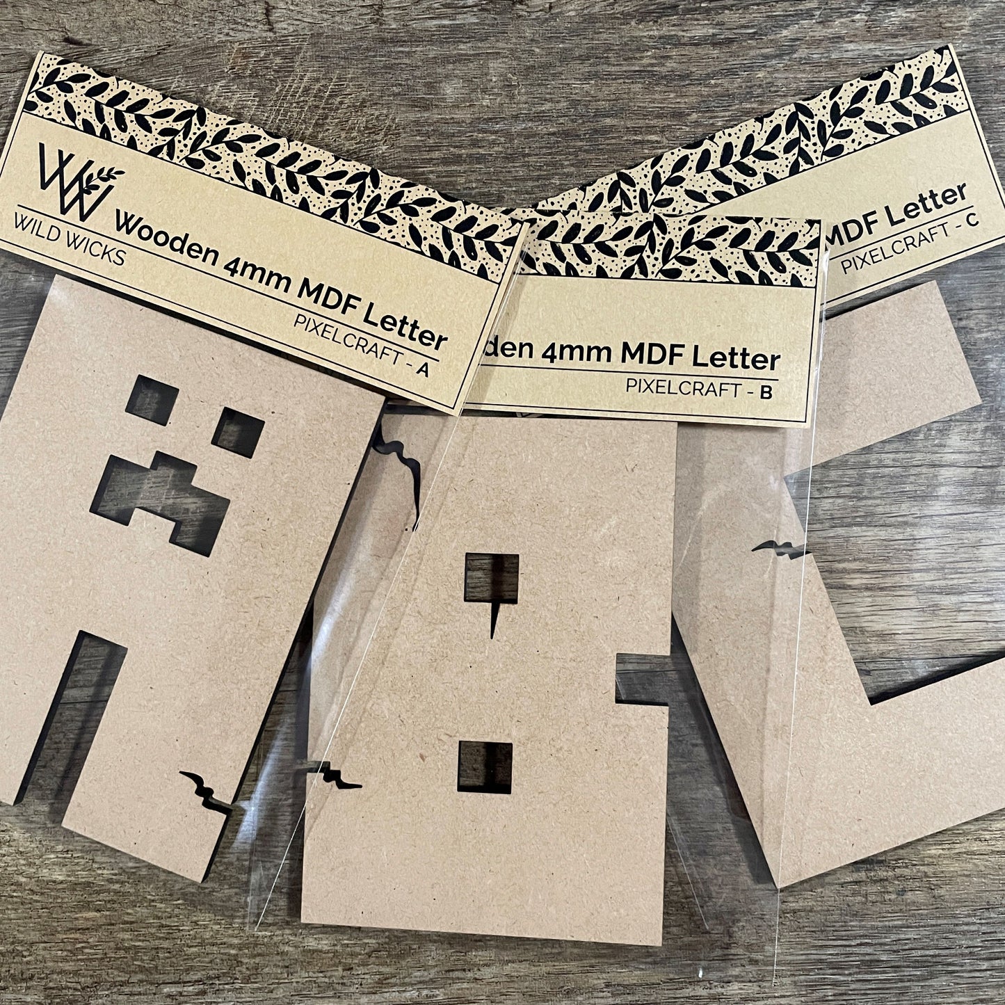 MDF Letters and Numbers 'Pixelcraft'