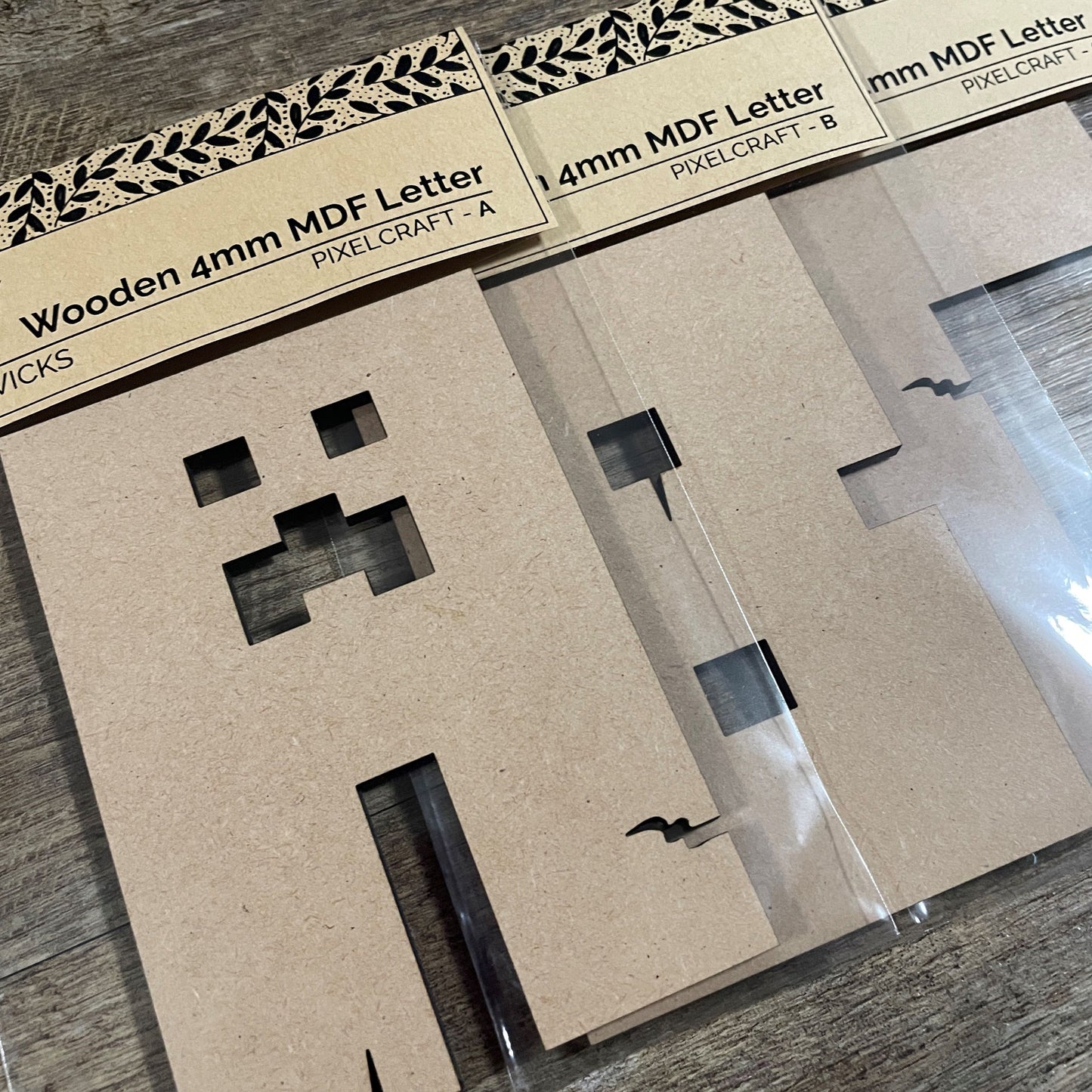 MDF Letters and Numbers 'Pixelcraft'