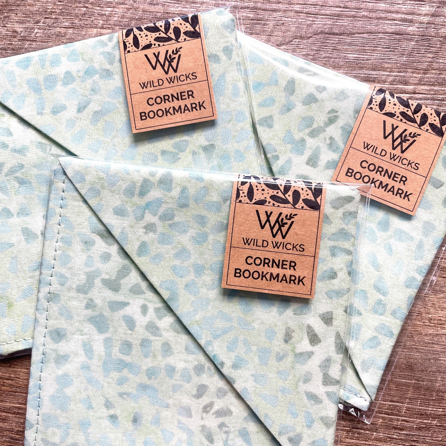Fabric Corner Bookmark - Mint Terrazo