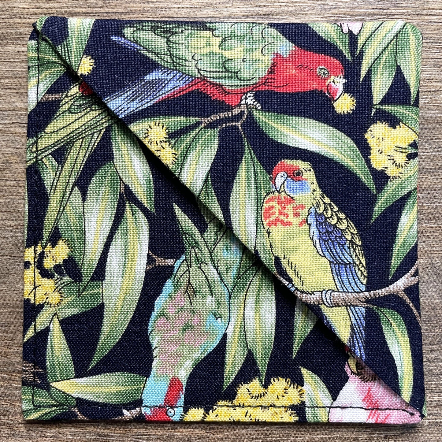 Fabric Corner Bookmark - Parrots