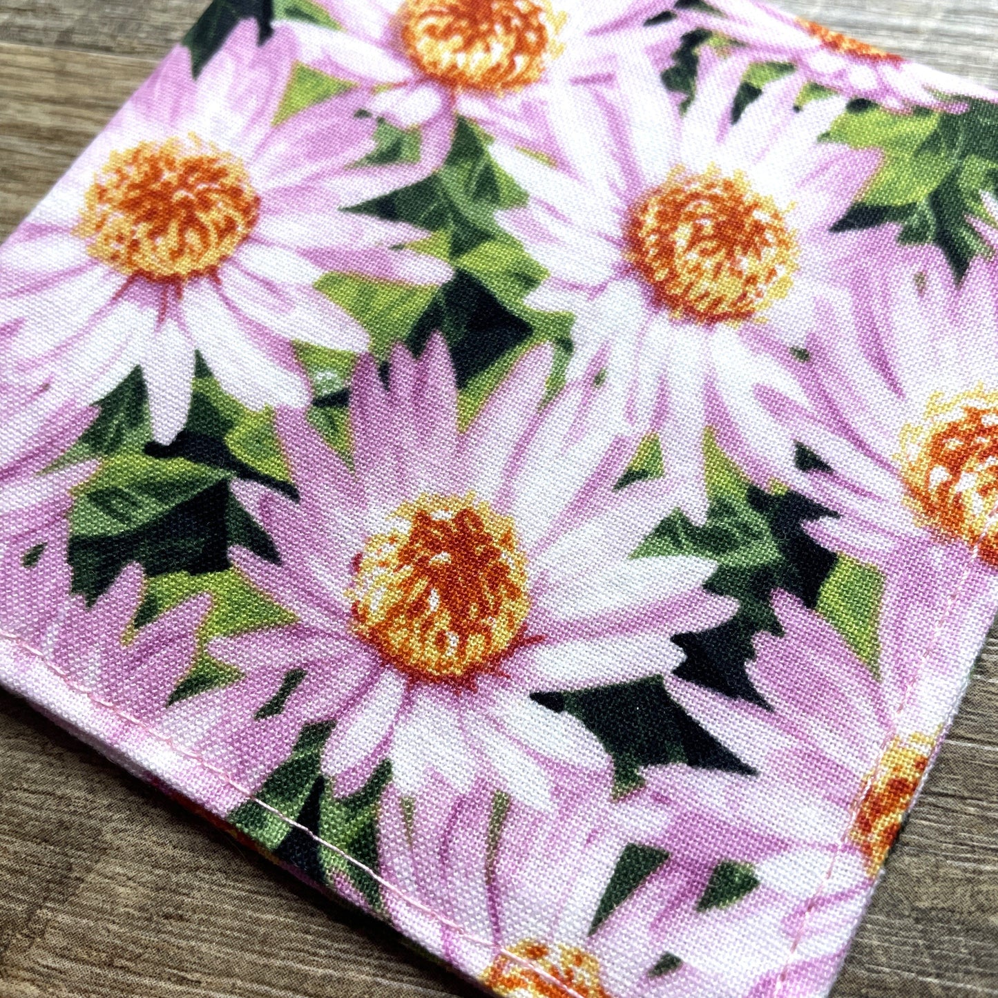 Fabric Corner Bookmark - Pink Daisy