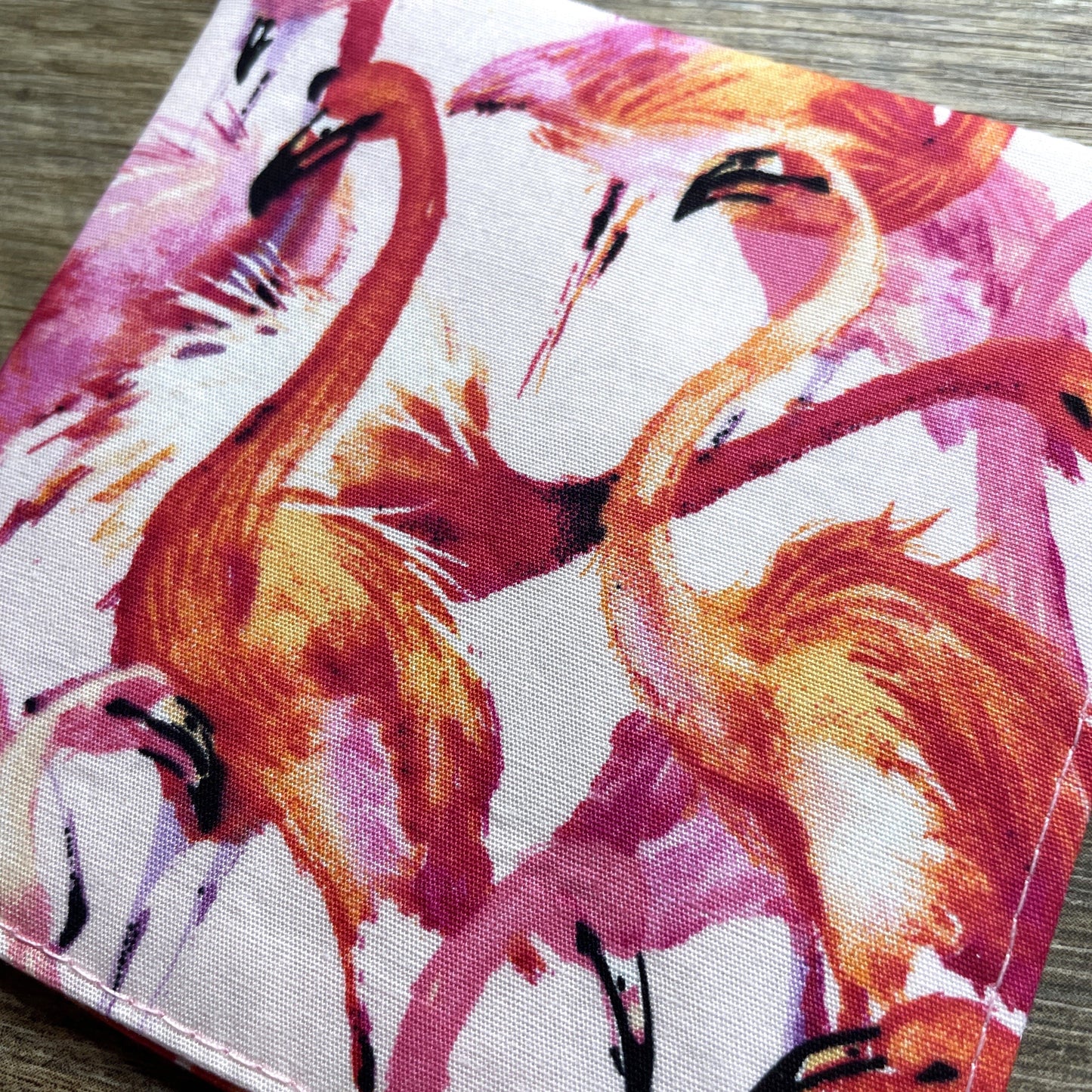 Fabric Corner Bookmark - Pink Flamingo