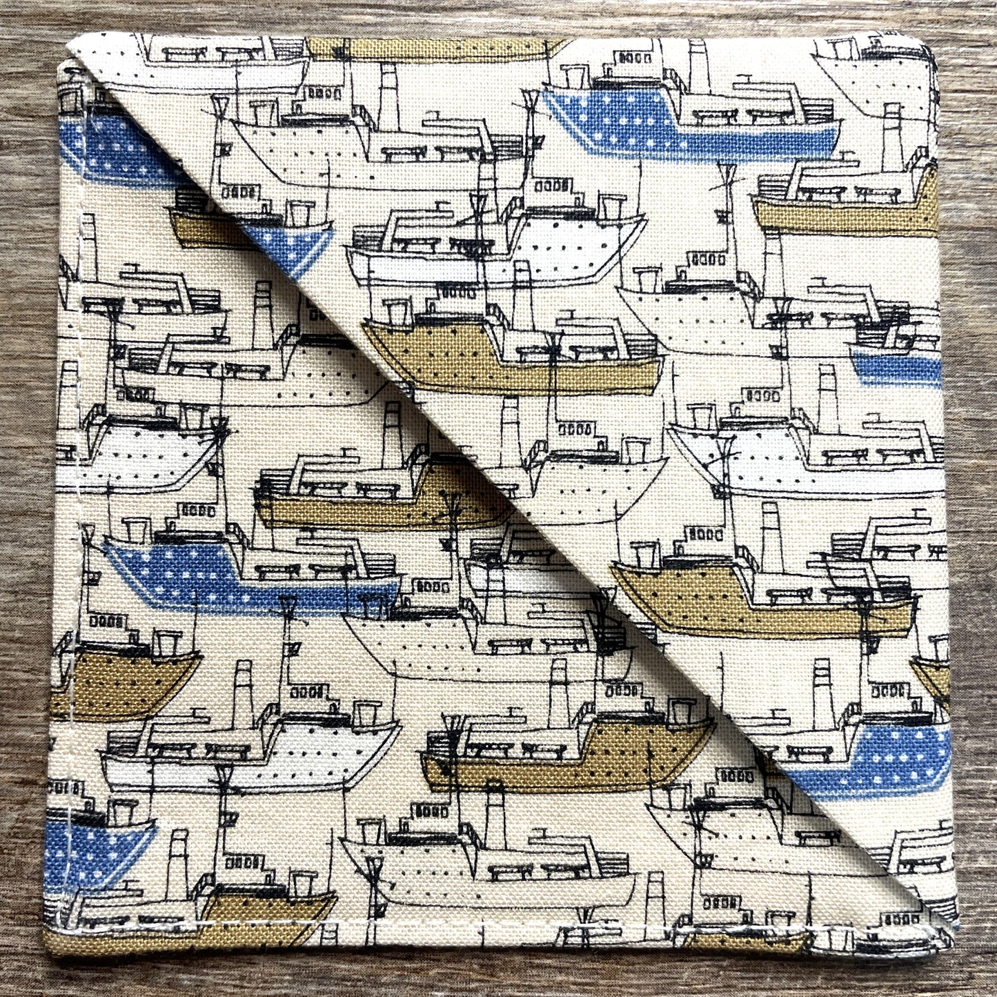 Fabric Corner Bookmark - Ship