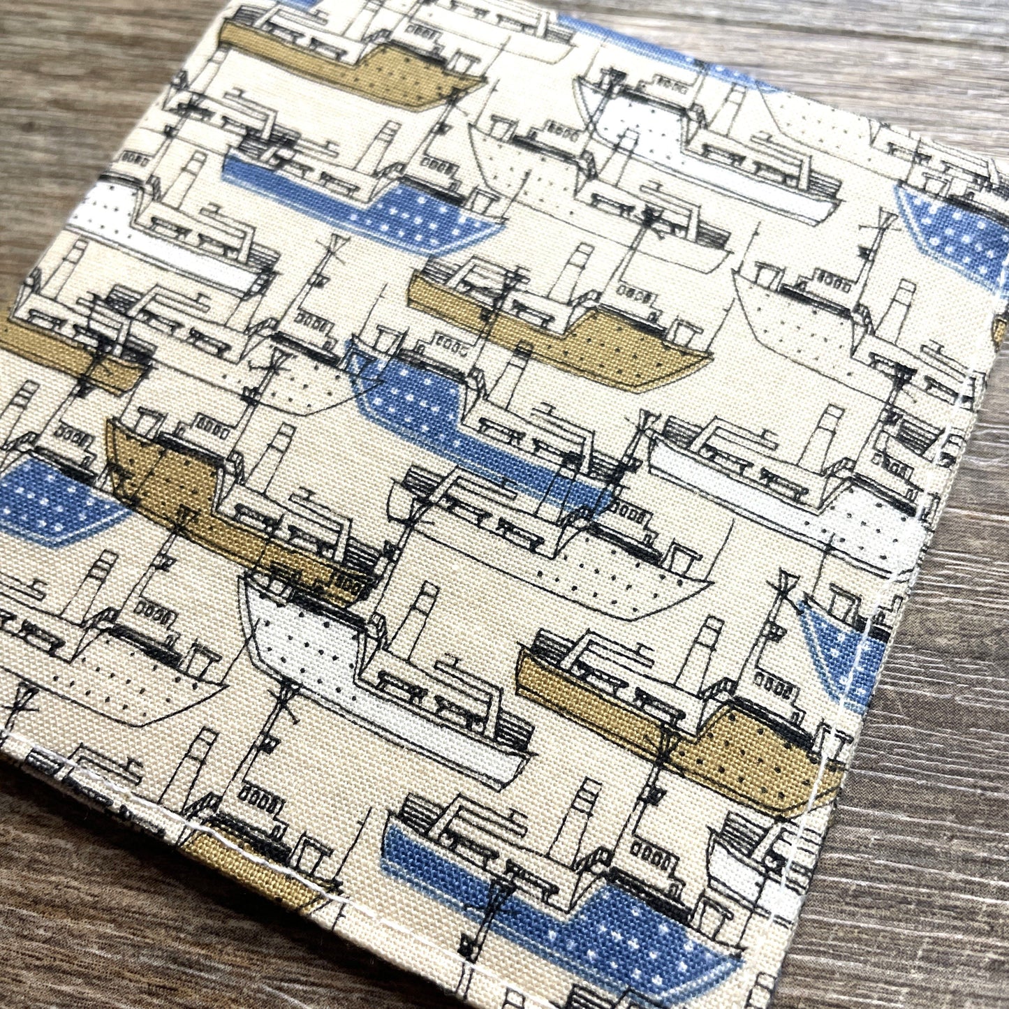 Fabric Corner Bookmark - Ship