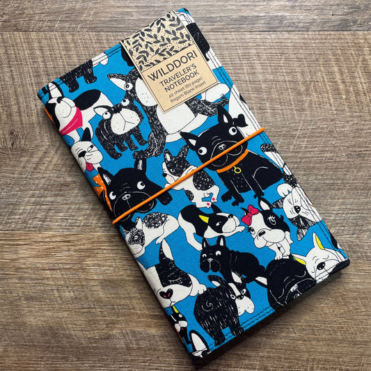 Wilddori Traveler's Notebook Cover Sketchy Dog Blue