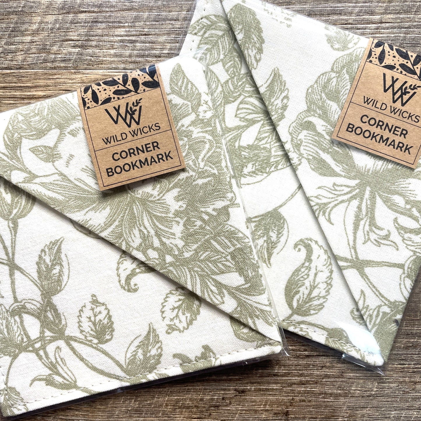 Fabric Corner Bookmark - Vivienne Green