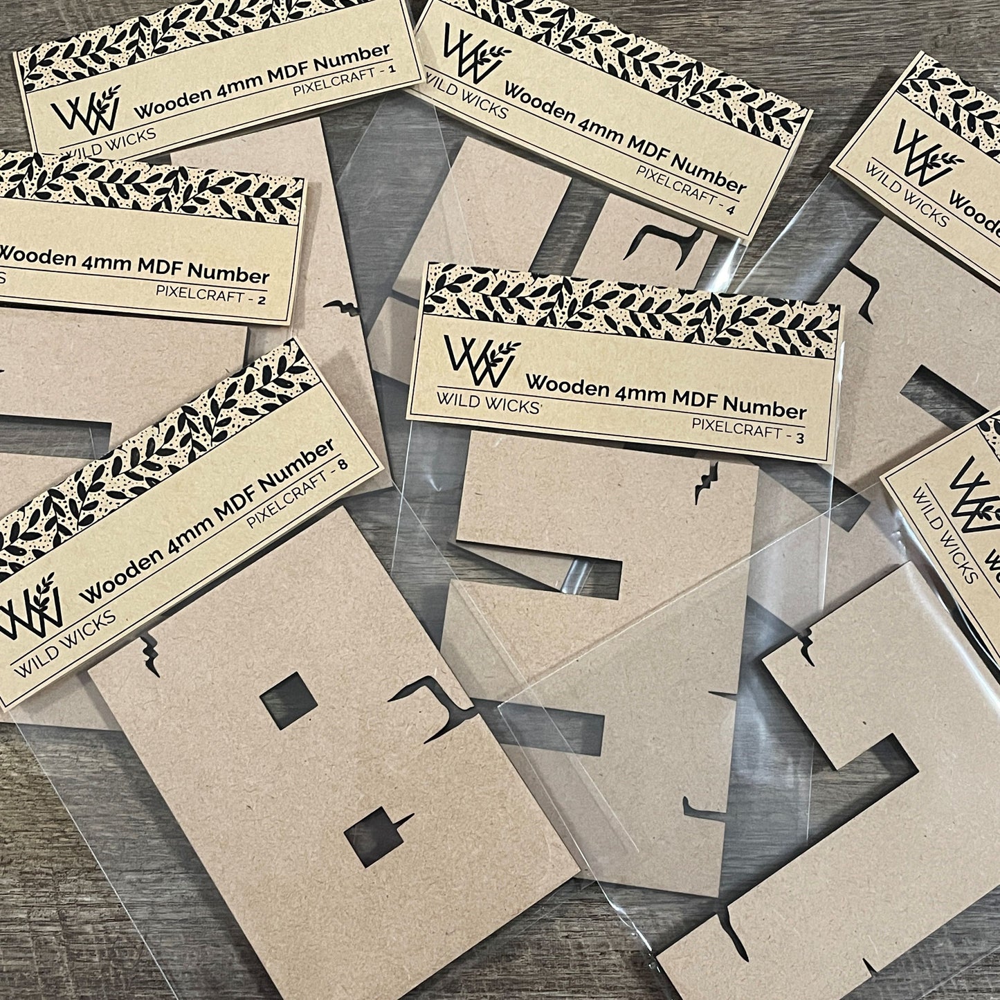MDF Letters and Numbers 'Pixelcraft'