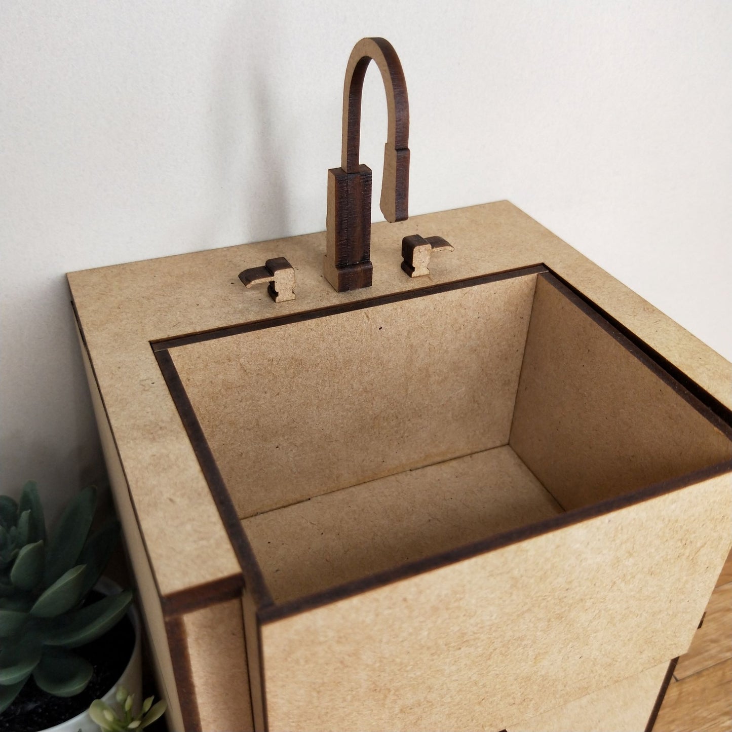 DIY Wooden Kit - 1/6 Scale Farmhouse Kitchen Sink Unit