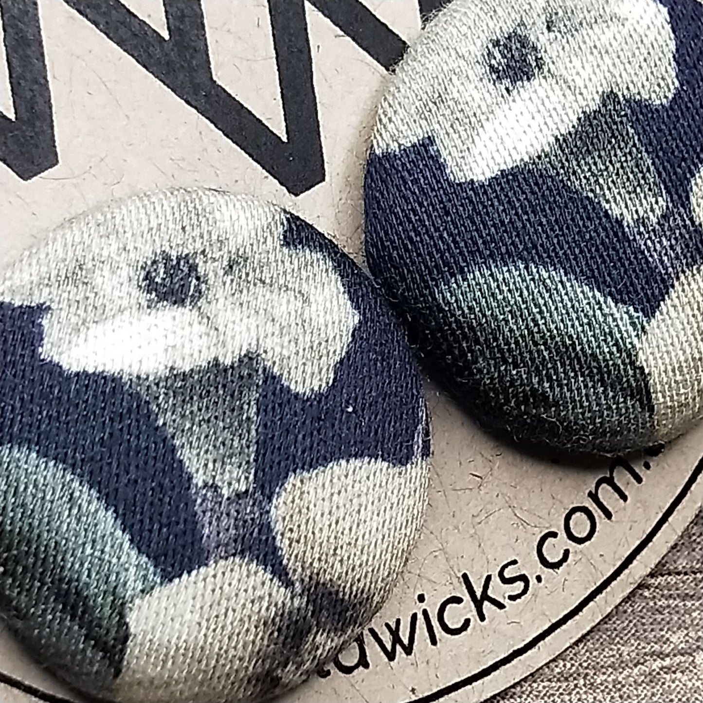 Wildears Fabric Covered Button Earrings Vintage Floral 8 19mm