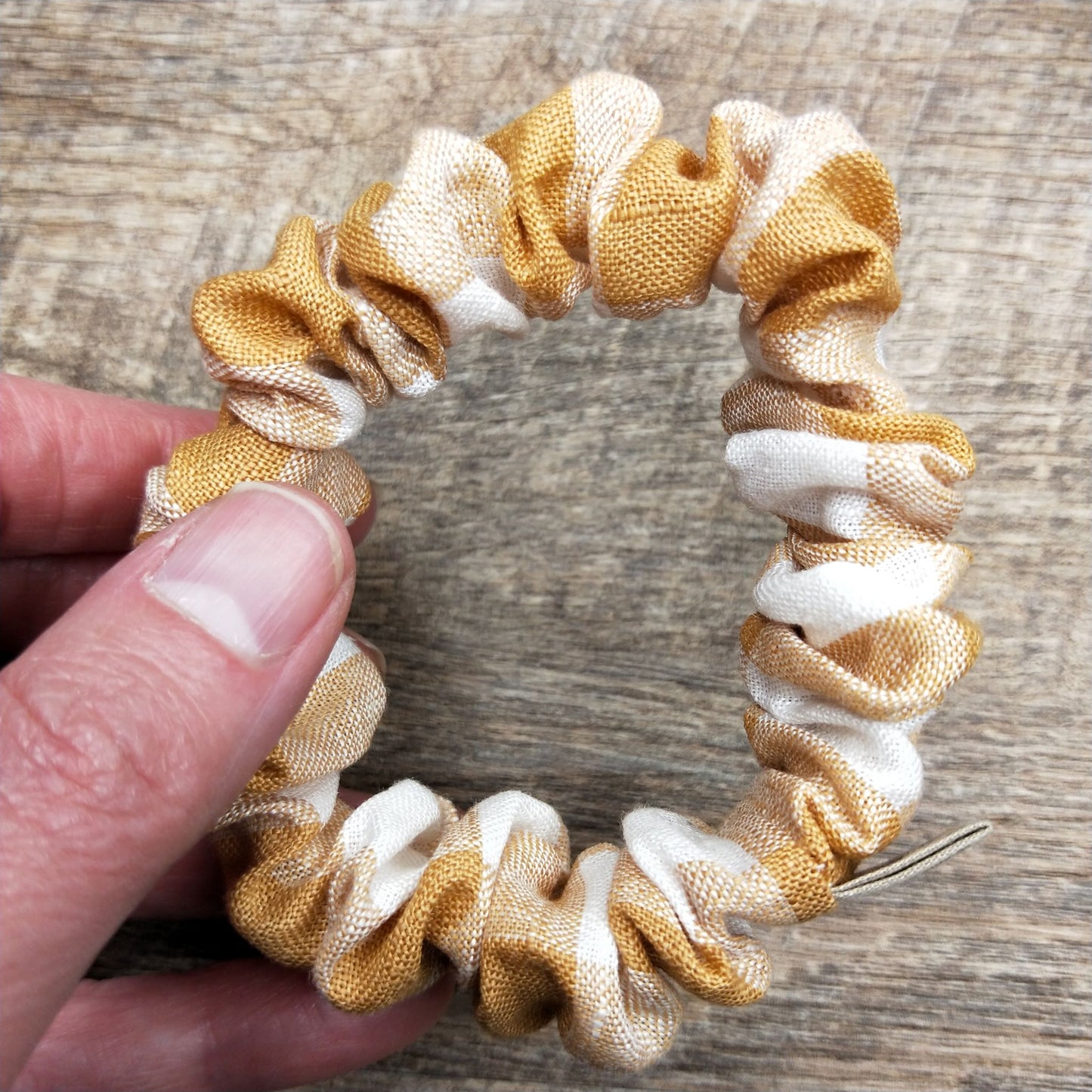 Scrunchies - Linen Gingham Mustard