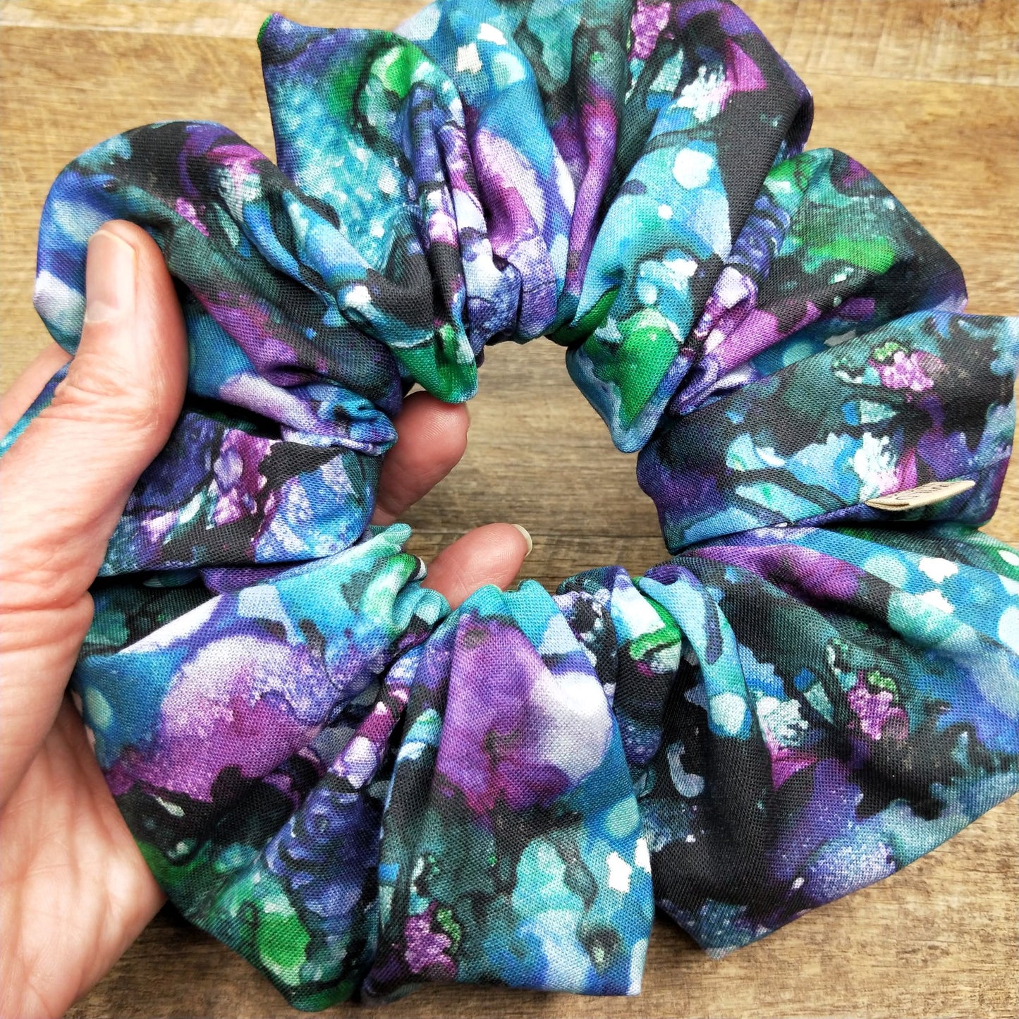 Scrunchies - Watercolour Purple Blue and Black