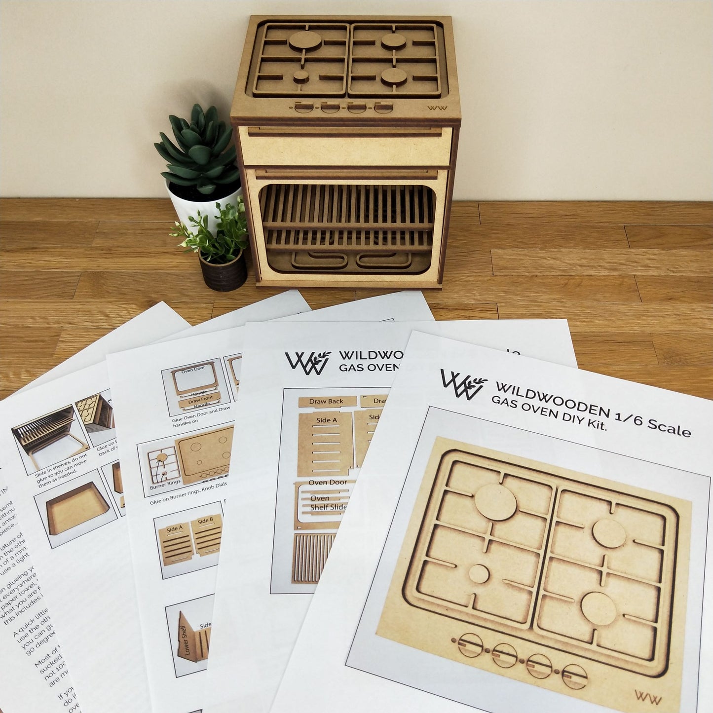 DIY Wooden Kit - 1/6 Scale 'Gas' Oven