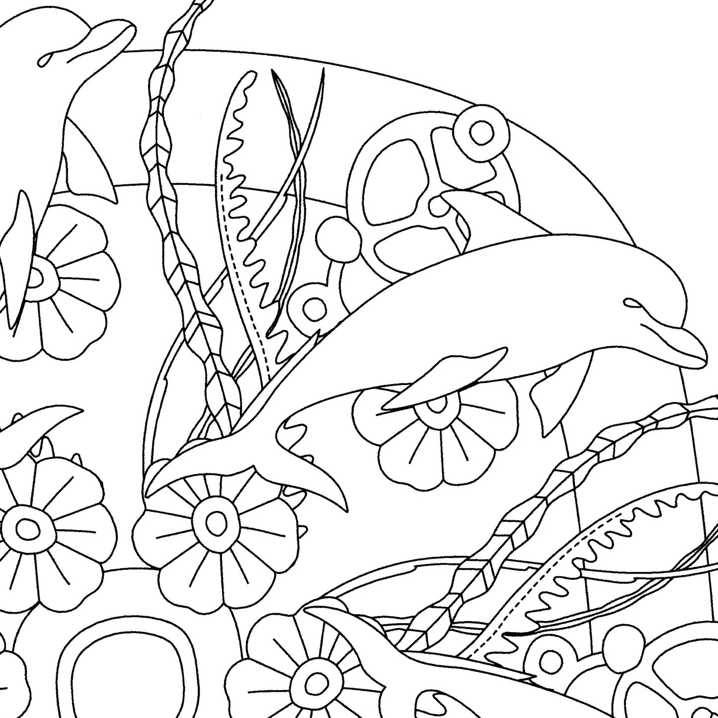 Wilddori Printable Colour In Pages Dolphin Ring