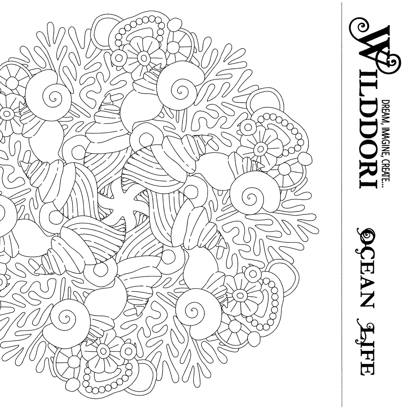 Wilddori Printable Colour In Pages Dreaming of Shells