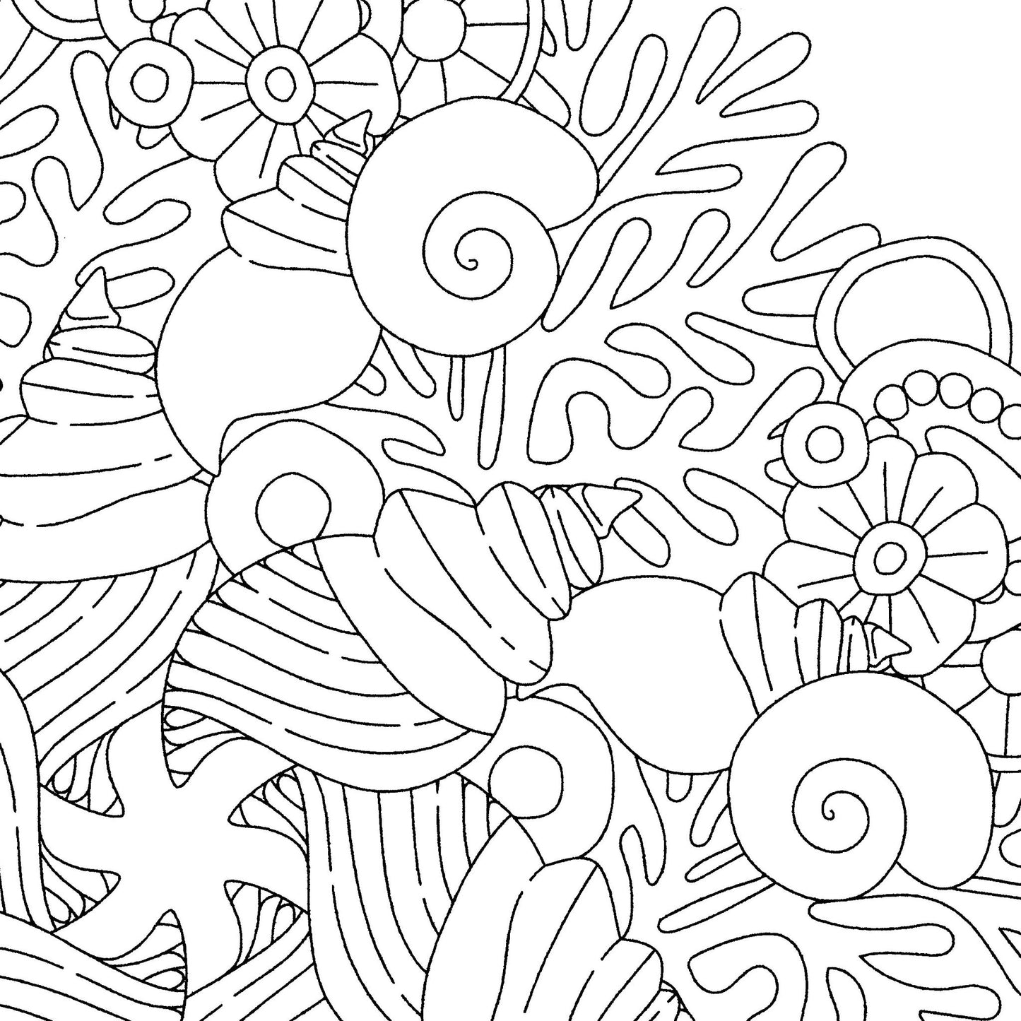 Wilddori Printable Colour In Pages Dreaming of Shells