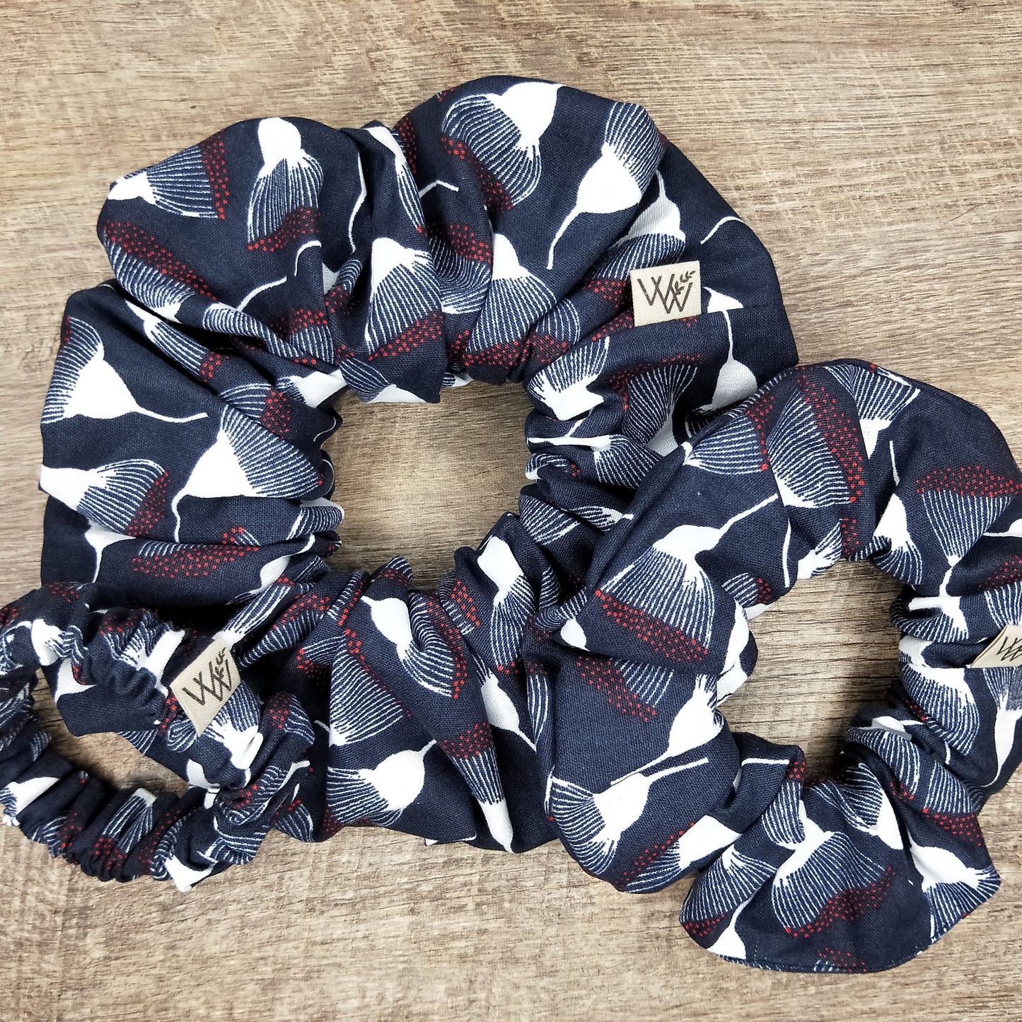 Scrunchies - Navy Gum Blossom