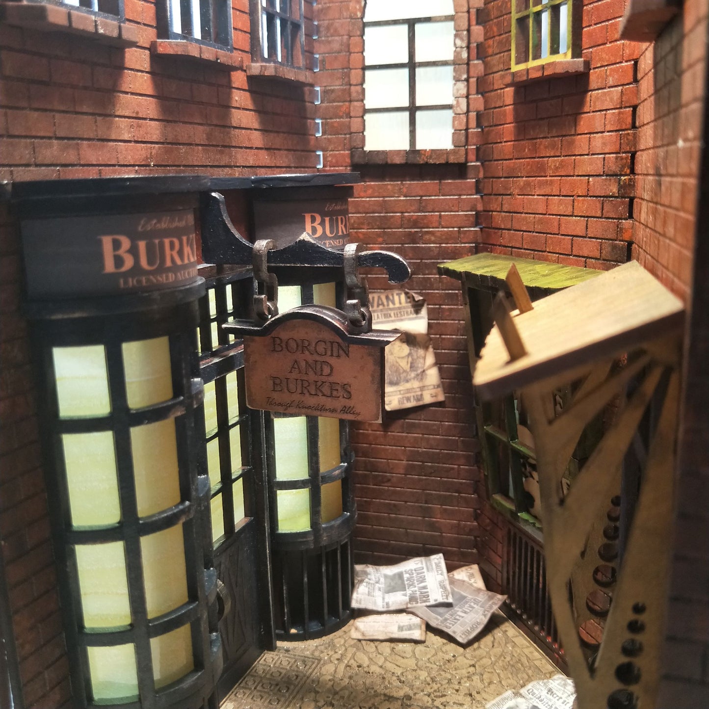 Book Nook Shelf Insert DIY KIT - Magical Dark Alley - Witchcraft and Wizardry