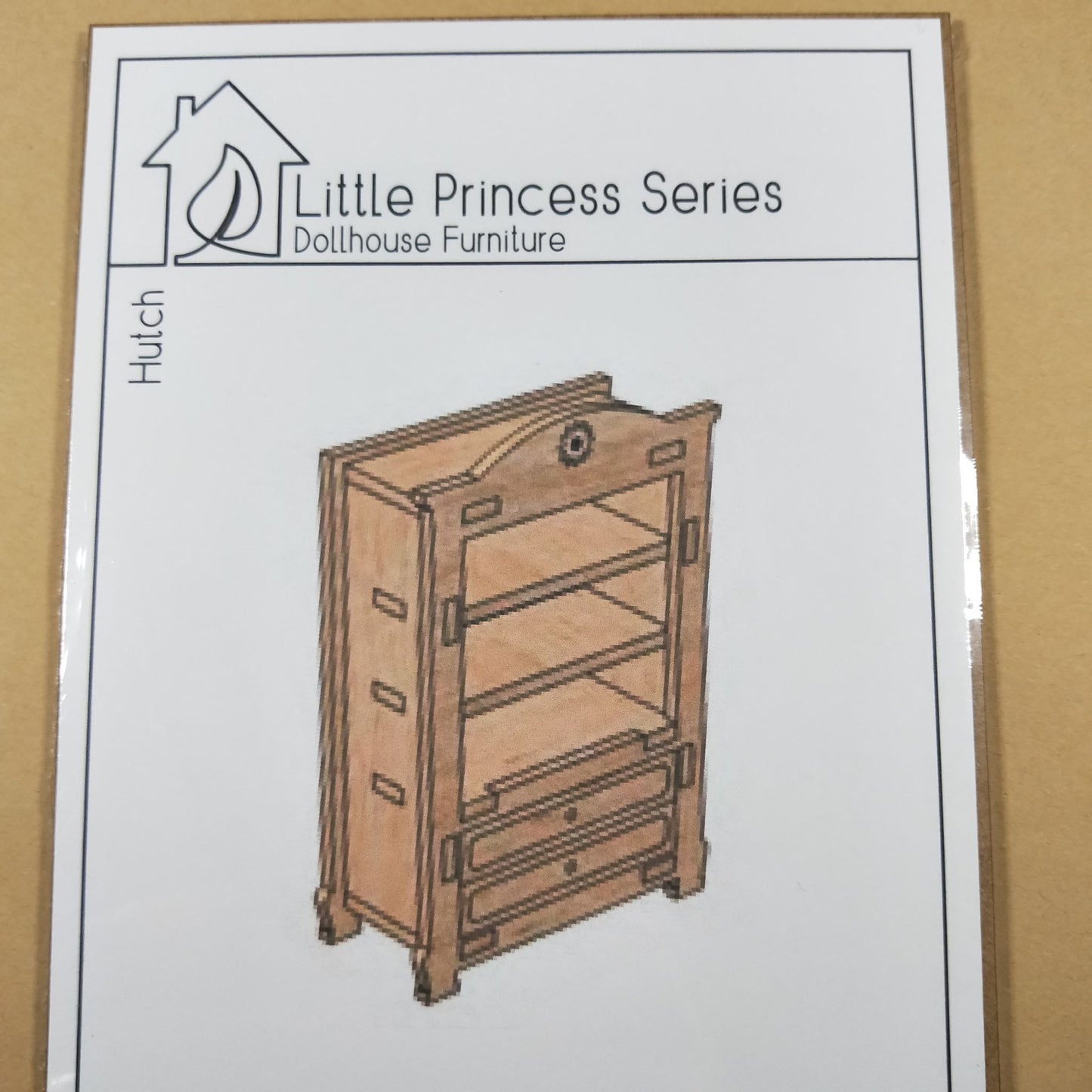 DIY Wooden Dollhouse Furniture Kit - Hutch - Little Princess Series