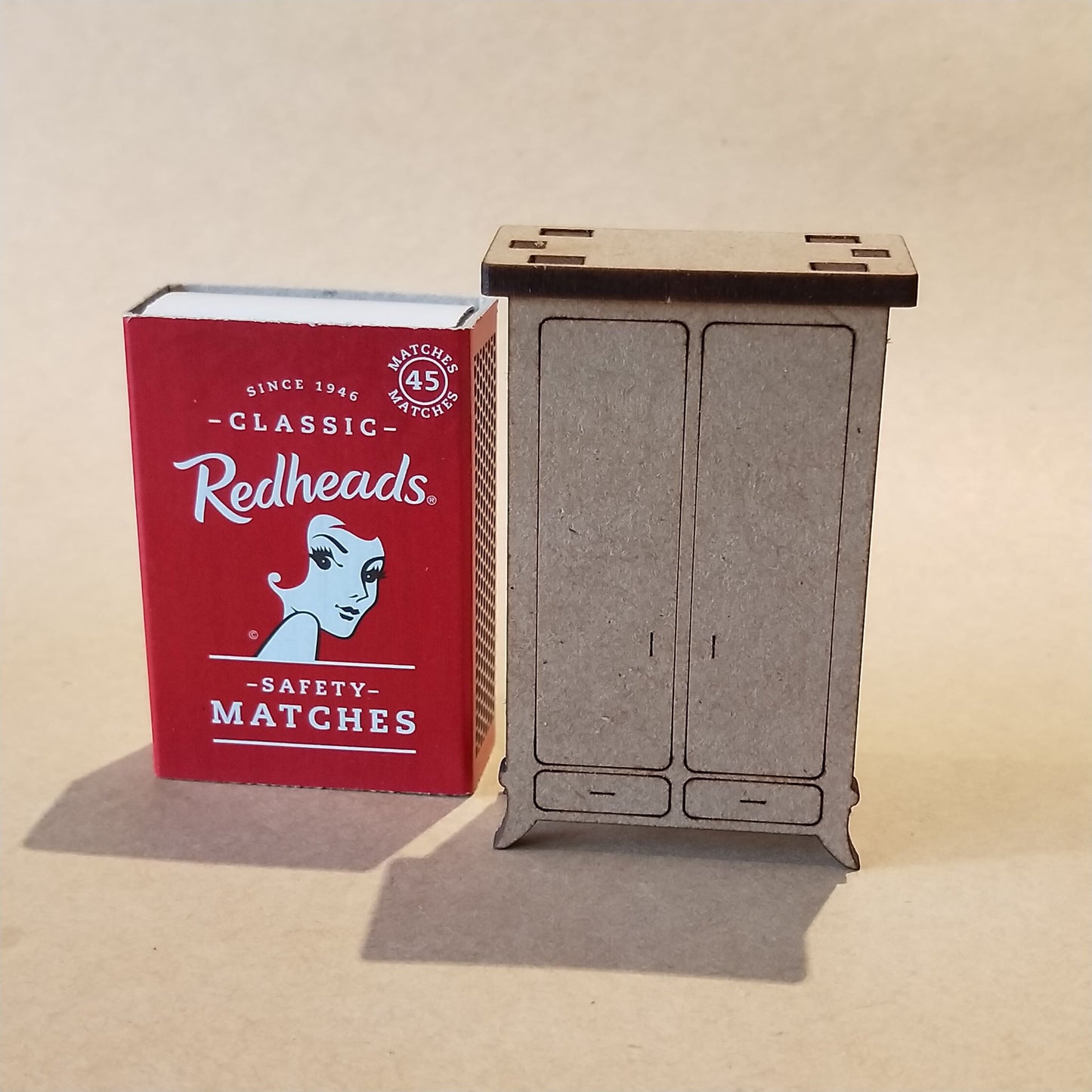 DIY Wooden Dollhouse Furniture Kit - Wardrobe - Mini Mansion Series