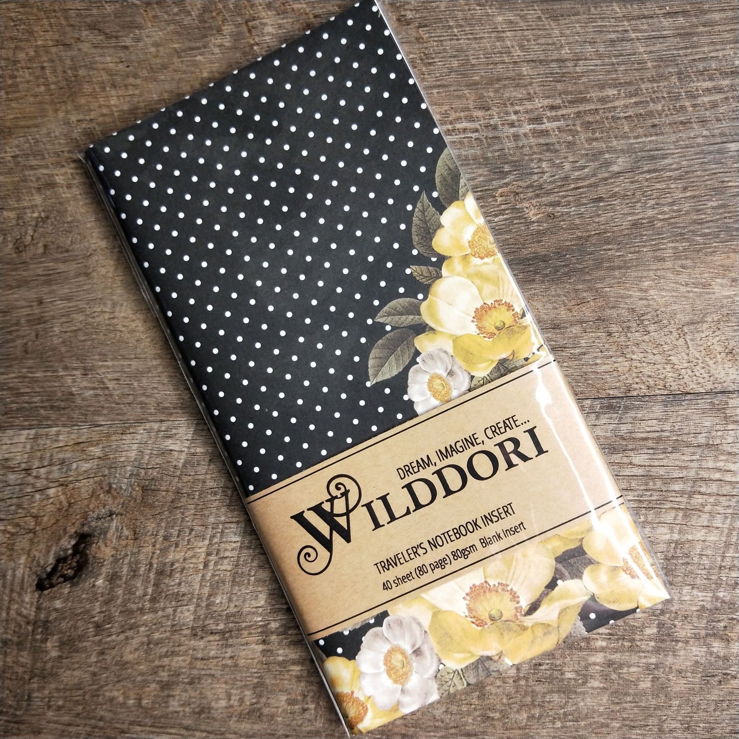 Wilddori 40 sheet Blank Insert - Black Dots and Florals