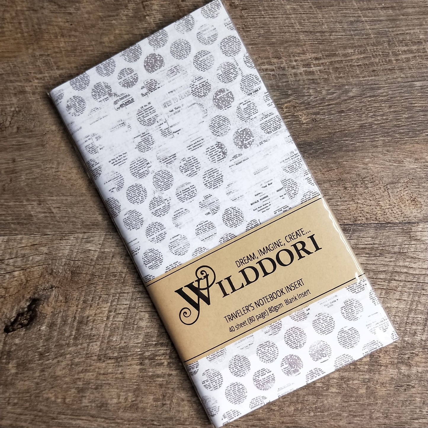 Wilddori 40 sheet Blank Insert - Newsprint Dots