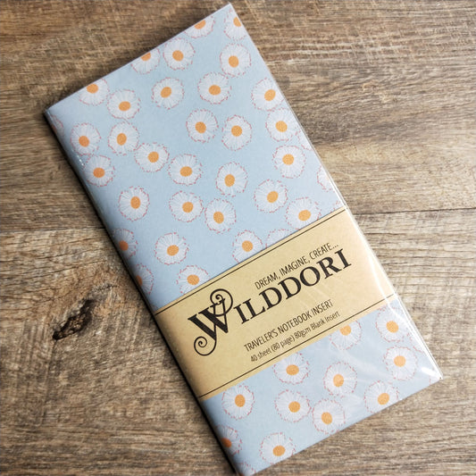 Wilddori 40 sheet Blank Insert - Blue Gold Blossom