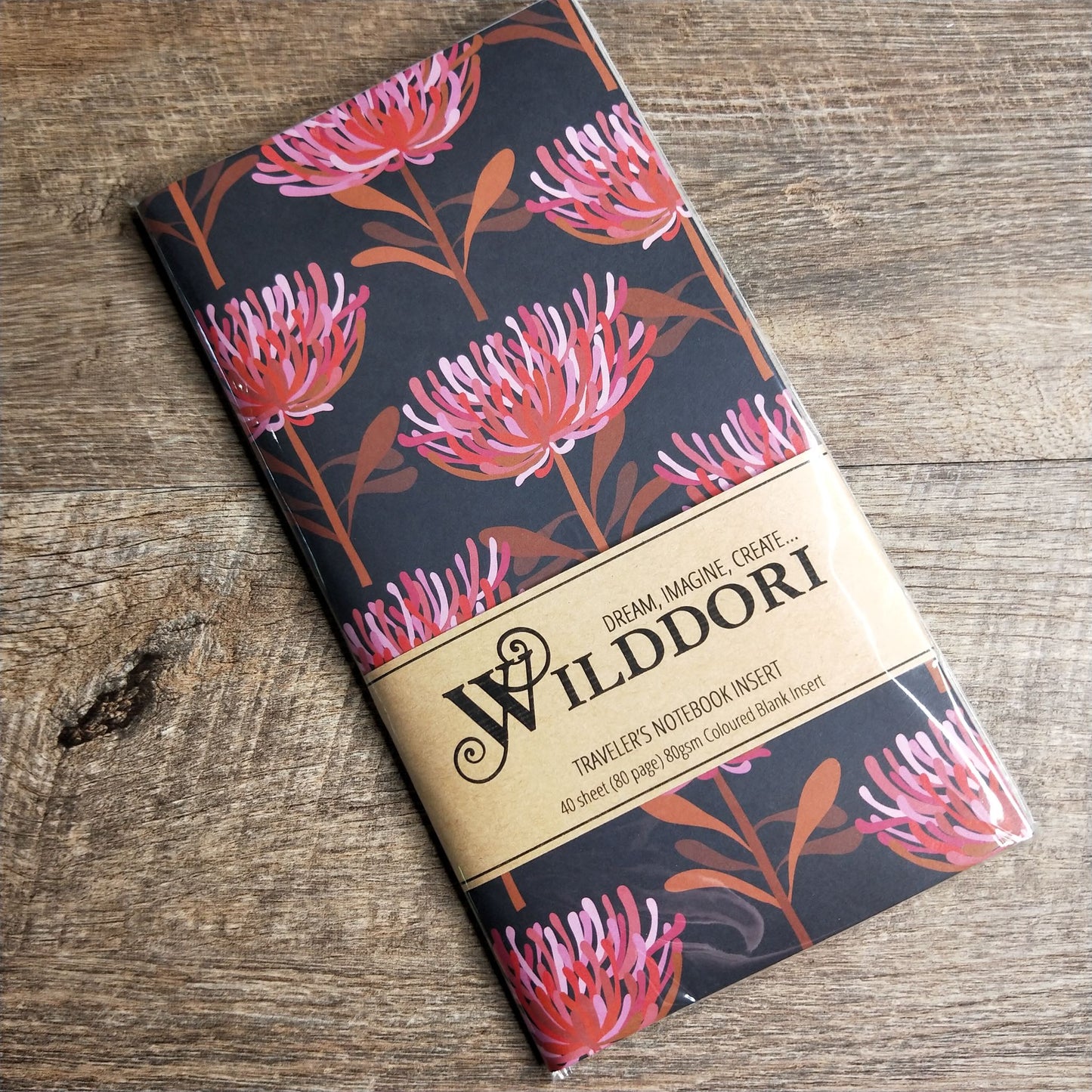 Wilddori 40 sheet Blank Insert - Australian Natives Dark