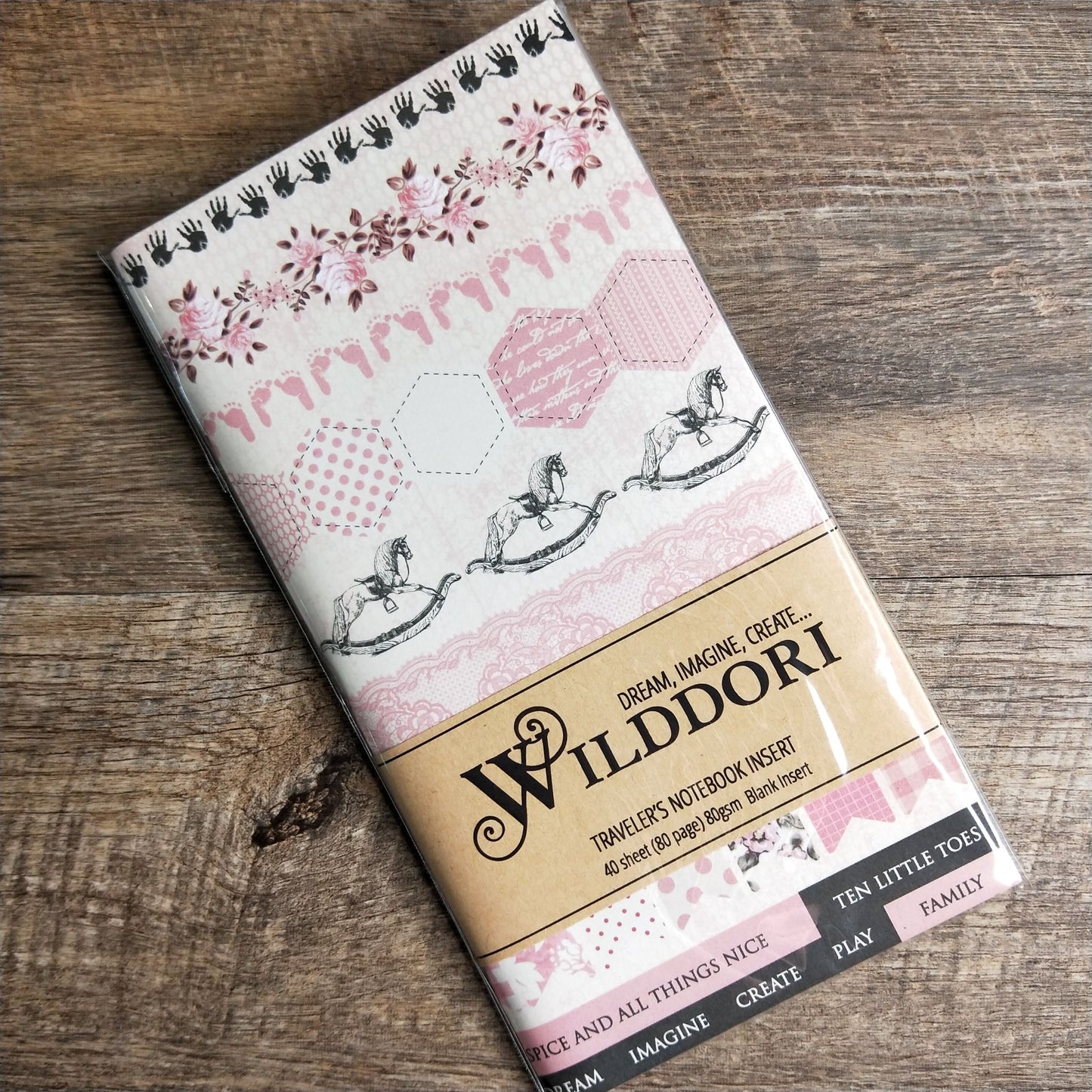 Wilddori 40 sheet Blank Insert - Baby Girl Borders