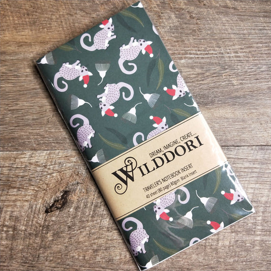 Wilddori 40 sheet Blank Insert - Aussie Christmas Possum Dark Green