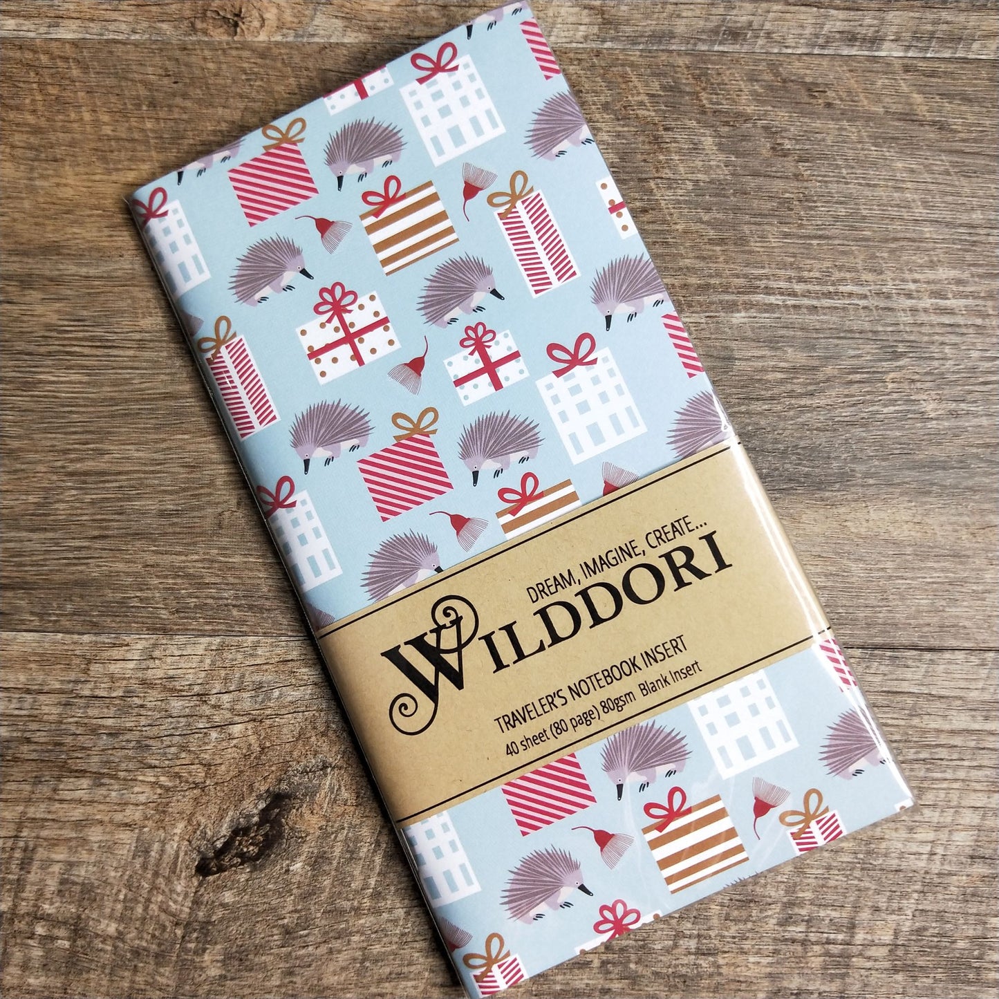 Wilddori 40 sheet Blank Insert - Aussie Christmas Echidna Presents